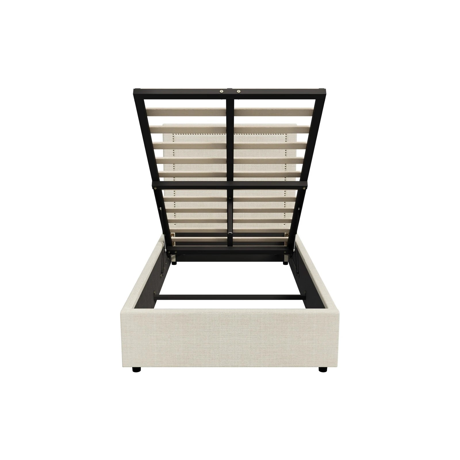 7 Oikiture Bed Frame King Single Gas Lift Base with Storage ADI - Beige, 7 of 10
