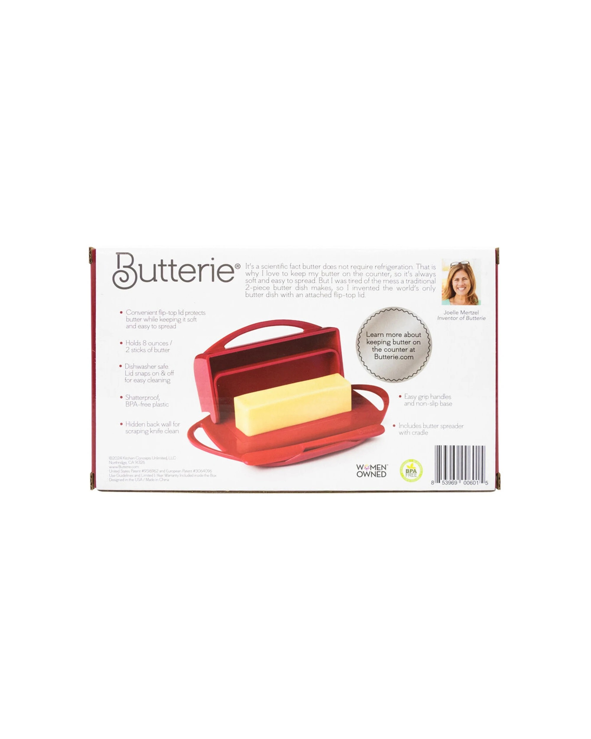 8 Butterie 2PK Plastic Flip Top Lid Butter Dish with Spreader 22.9x14cm - Red, 8 of 8