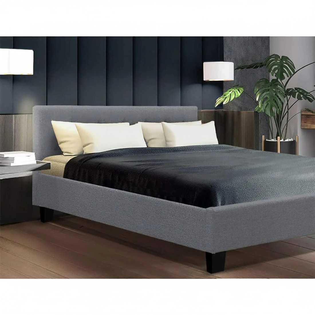 9 Artiss Bed Frame Double Size  VANKE - Grey, 9 of 10