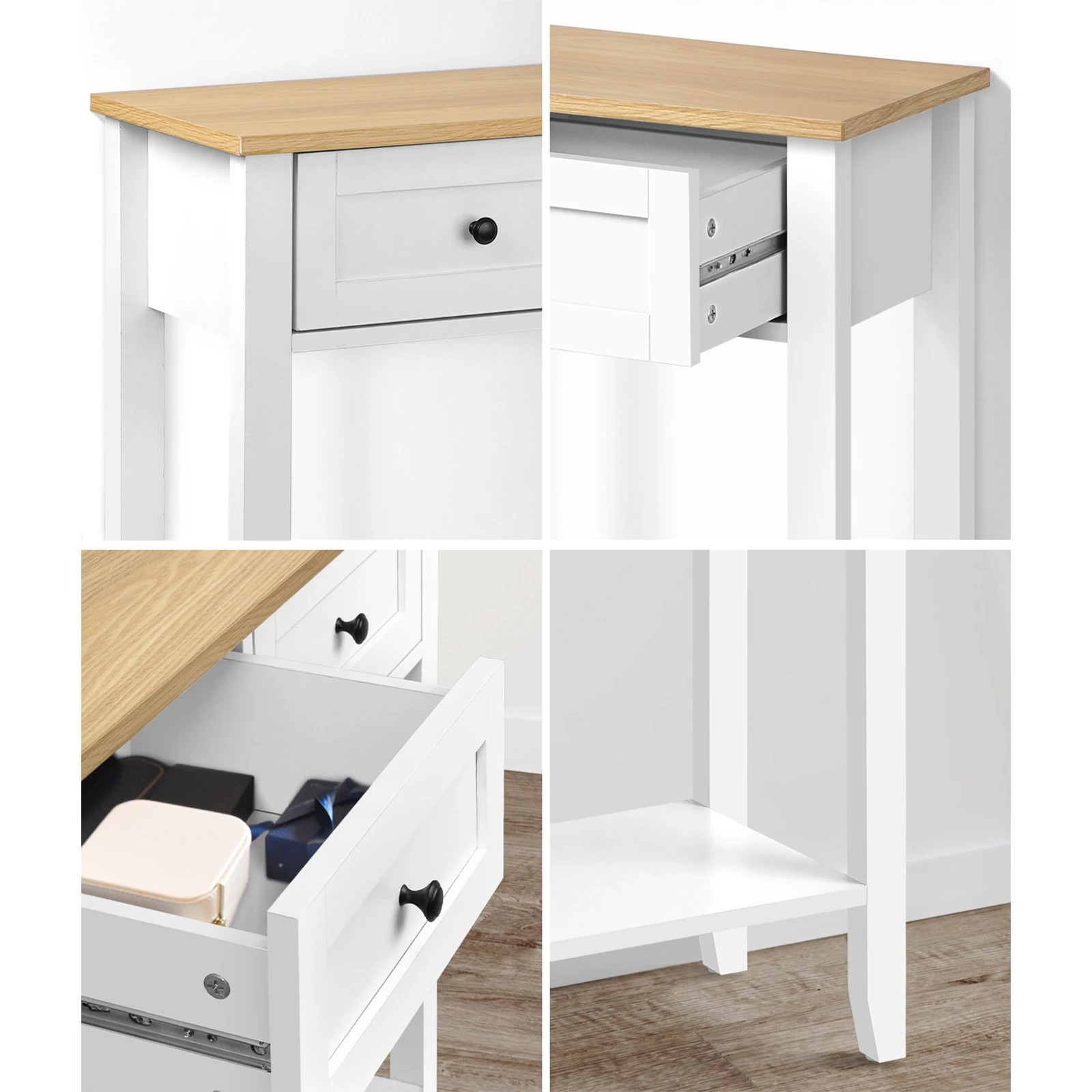 4 Oikiture Console Table Hallway Entry 2 Drawers Hall Side Display Shelf Desk
 - Multi, 4 of 9