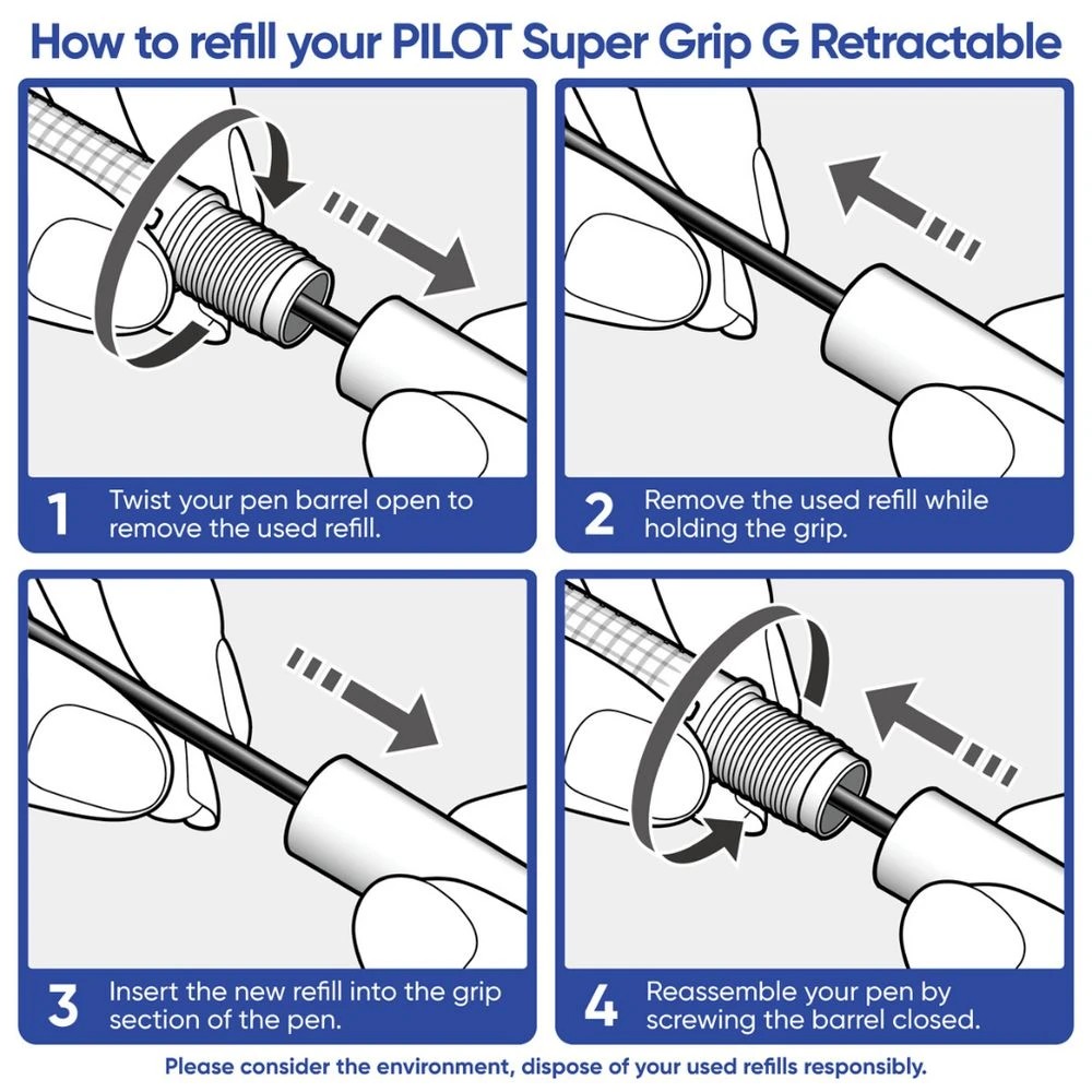 5 PILOT Super Grip G Retractable Ballpoint Pen 0.7mm Asst 4Pk, 5 of 8