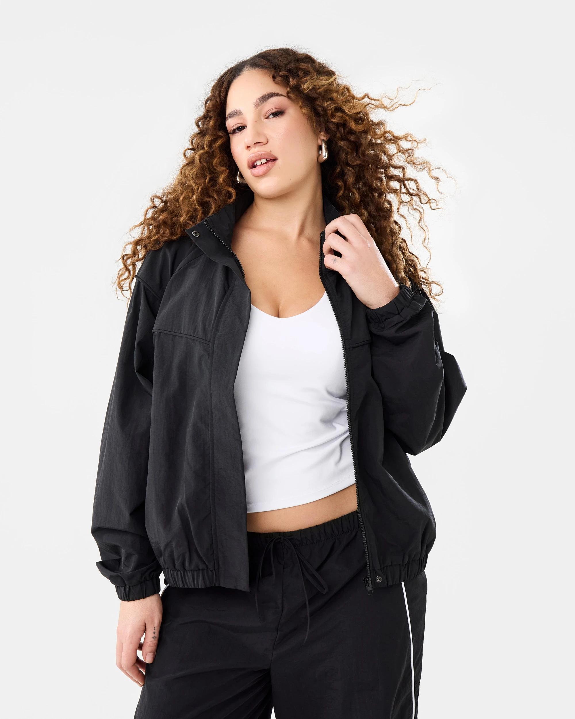 1 Sporty Zip Up Jacket Black, 1 of 9