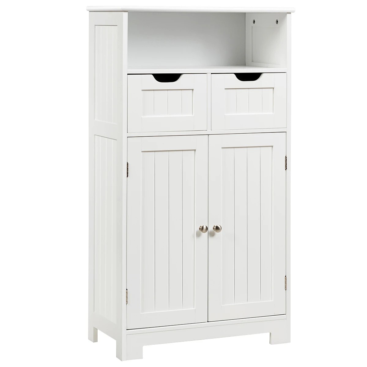 1 Costway Bathroom Floor Cabinet Toilet Storage Cupboard Wooden Laundry Organizer, 1 of 4