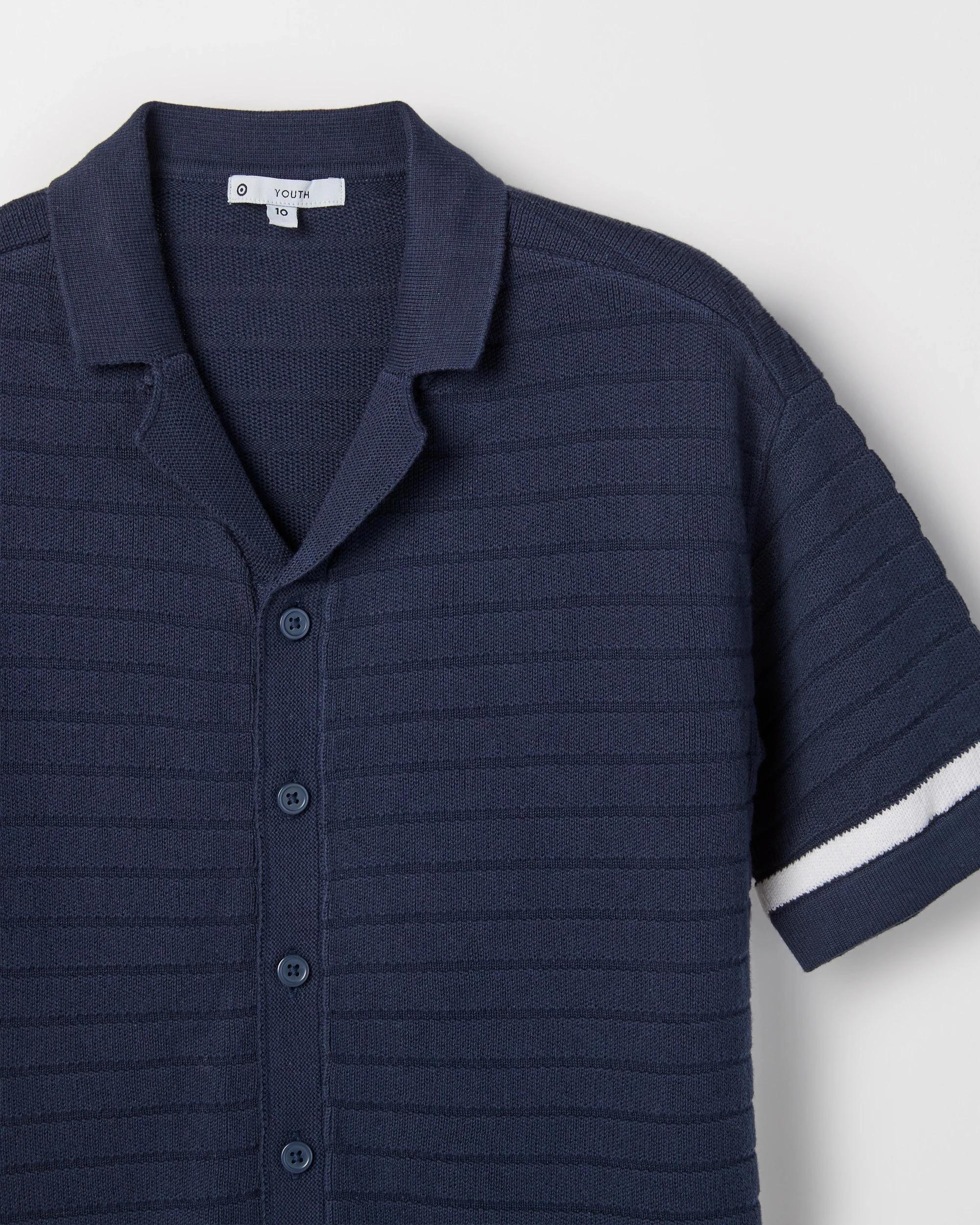 2 Target Australian Cotton Knit Short Sleeve Shirt NAVY, 2 of 3