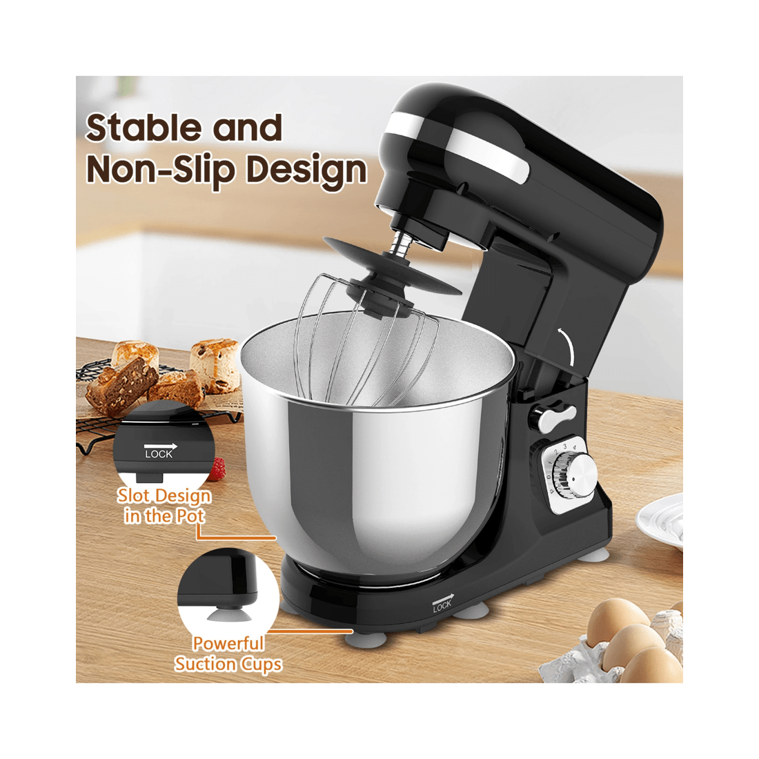 4 Advwin 1400w 6.5l Electric Stand Mixer Black, 4 of 7