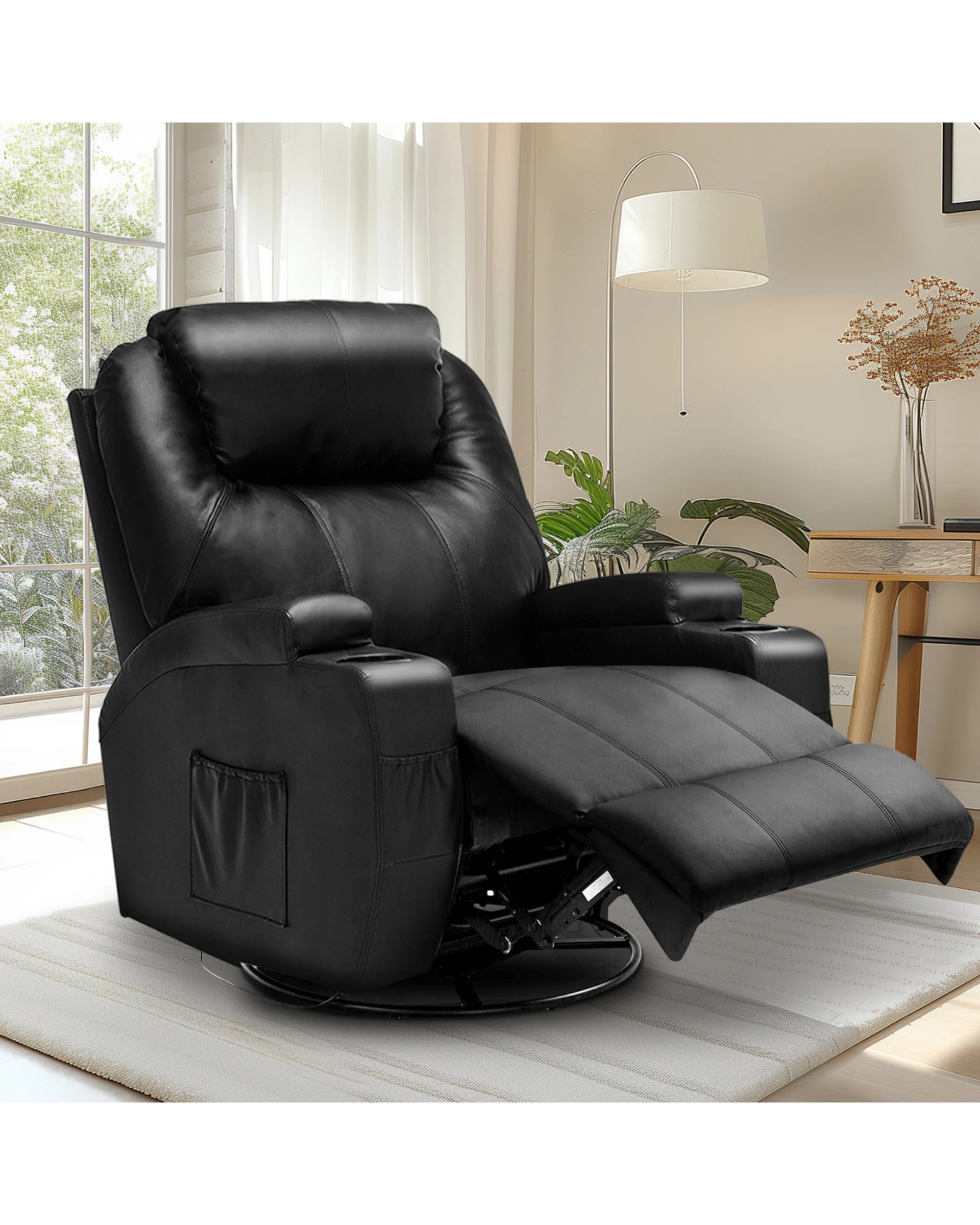 3 Advwin Recliner Chair Electric Massage Heat Chair Lounge Armchair Leather, 3 of 4