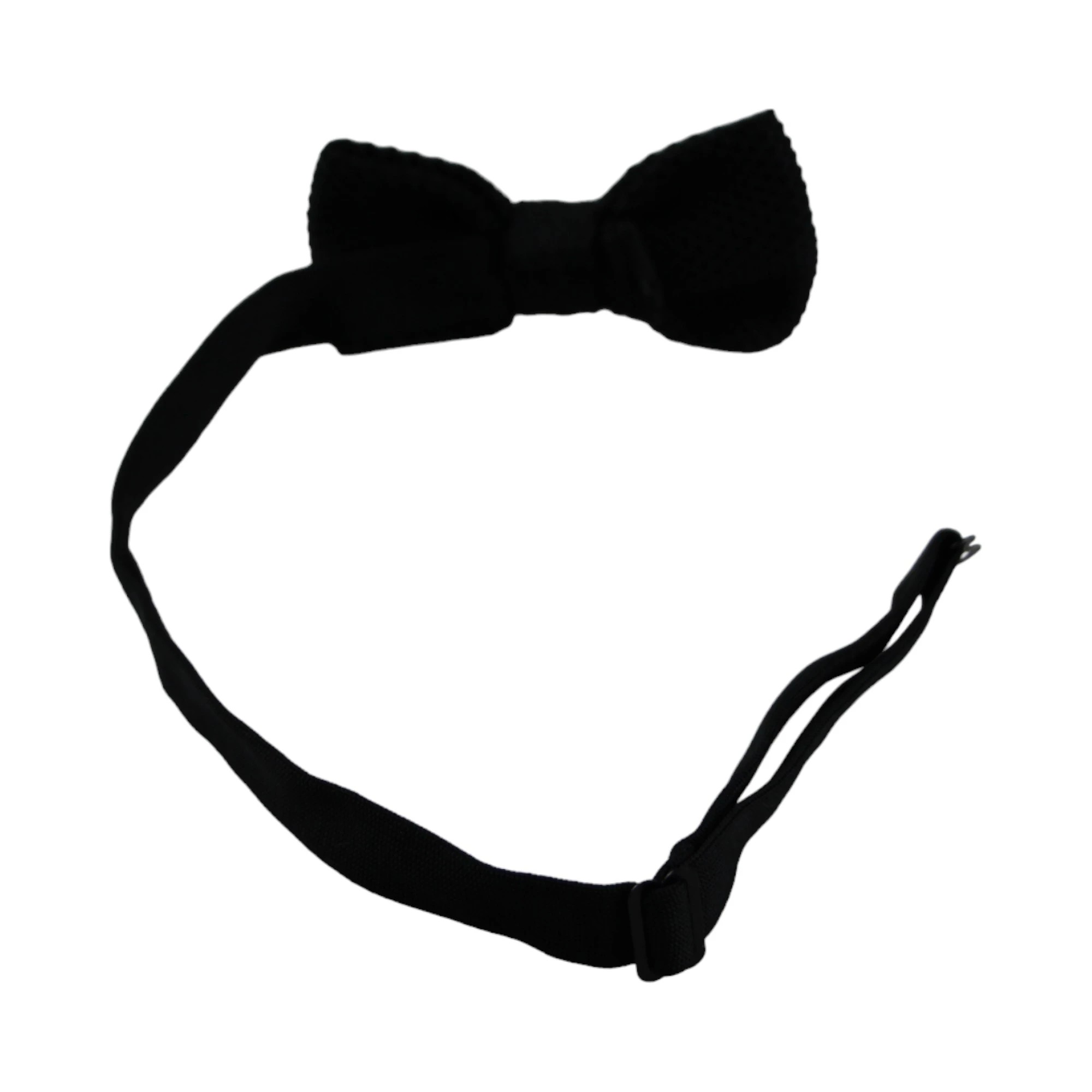 5 Zasel Mens Black Cross-Hatched Knitted Bow Tie - Black, 5 of 6