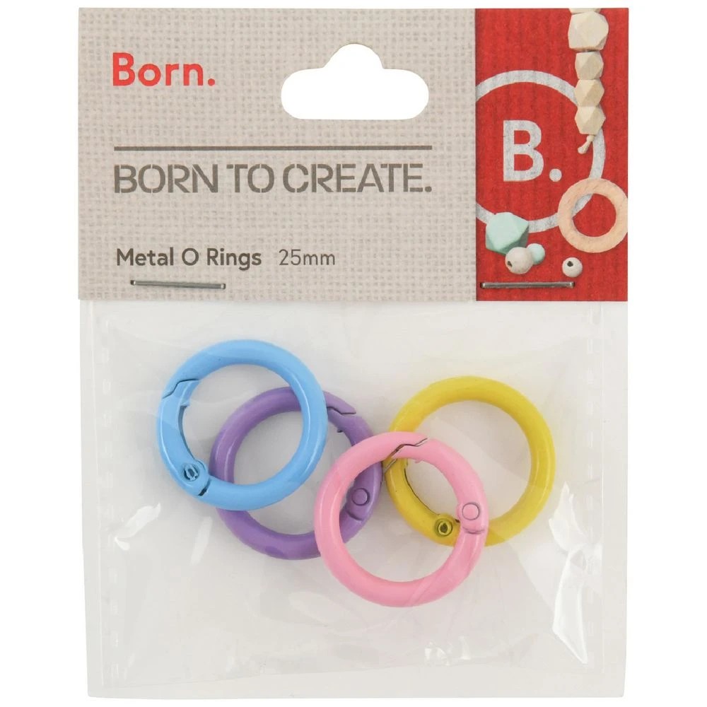 1 Born Metal O Ring Clips Pastel 4 Pack, 1 of 2