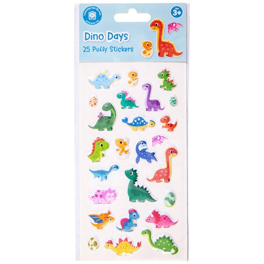 1 Learning Can Be Fun Dino Days Puffy Stickers, 1 of 3