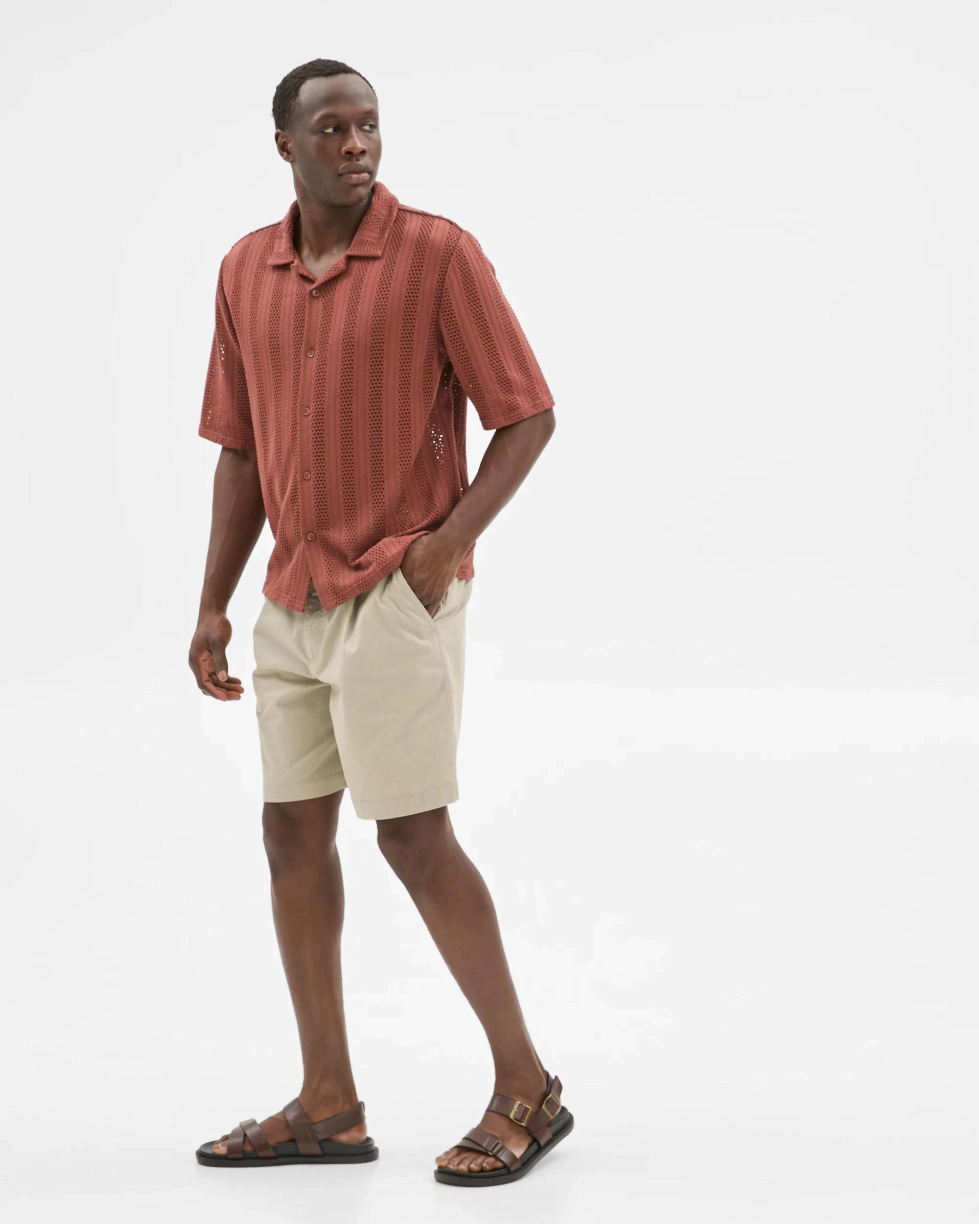 3 Australian Cotton Blend Knit Resort Shirt - Commons RUST, 3 of 5