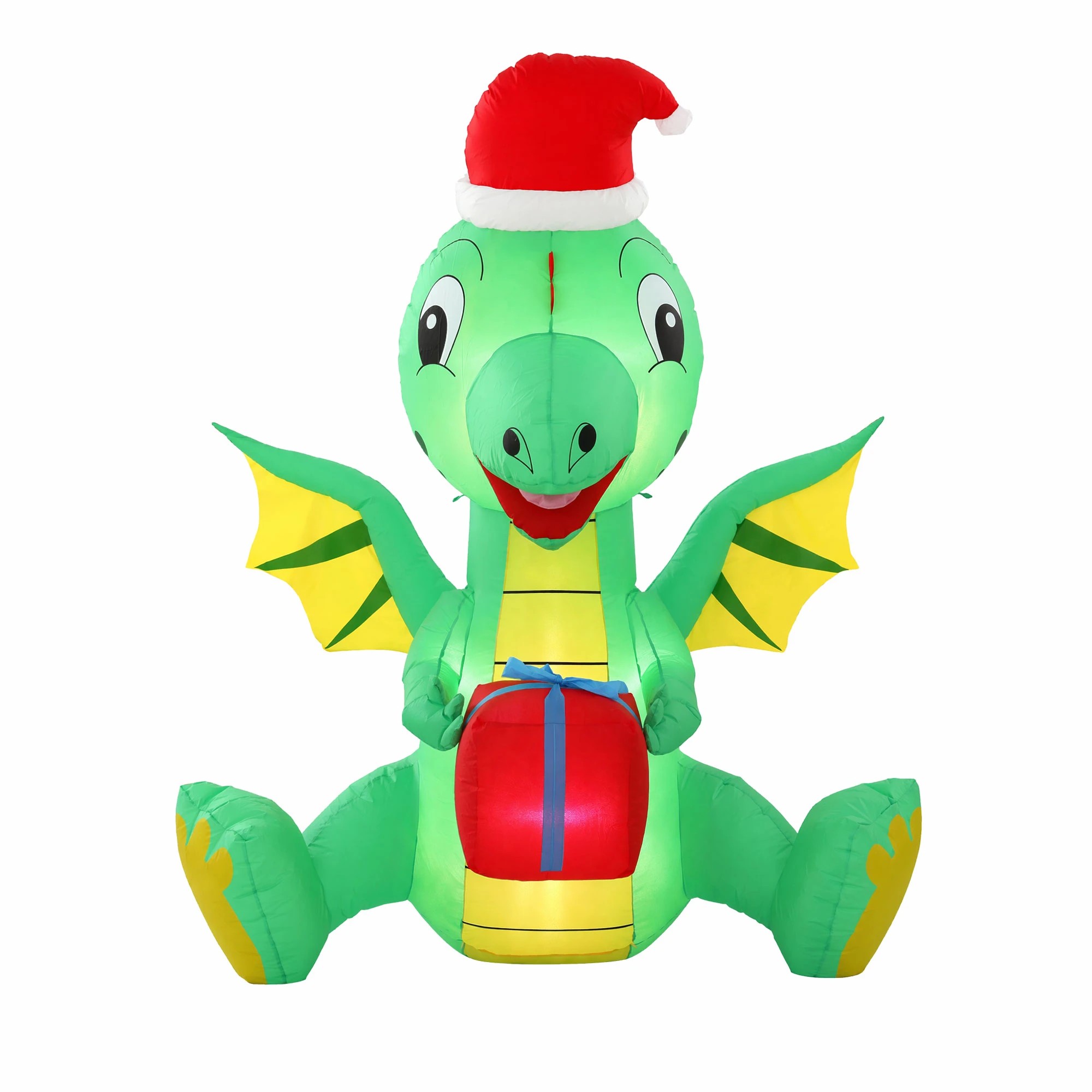 4 Jingle Jollys Christmas Inflatable Dragon 1.8M Height LED Outdoor Decorations Illuminated - Green, 4 of 9
