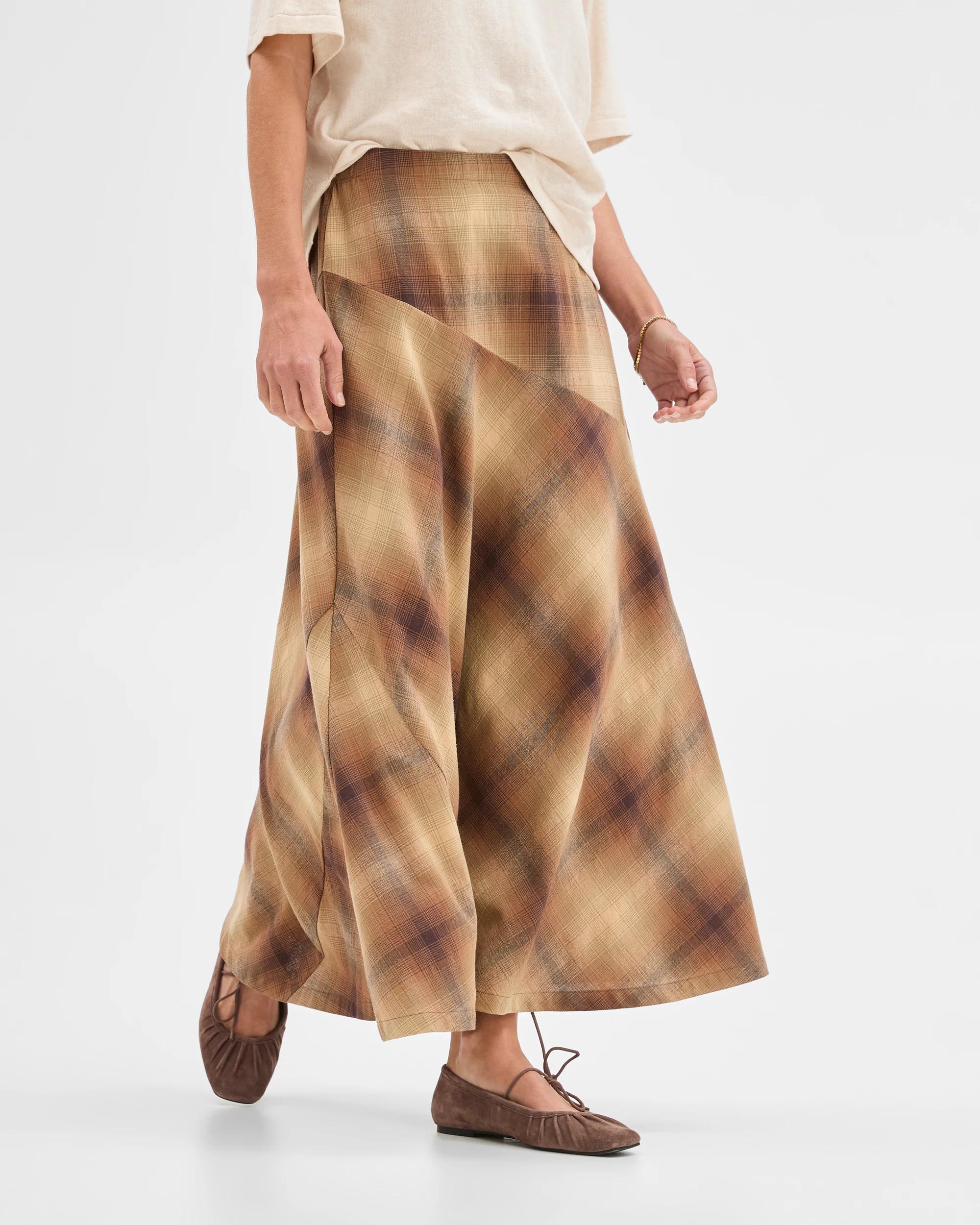 4 Target Woman Australian Cotton Blend Check Midi Skirt SOFT CHECK, 4 of 7