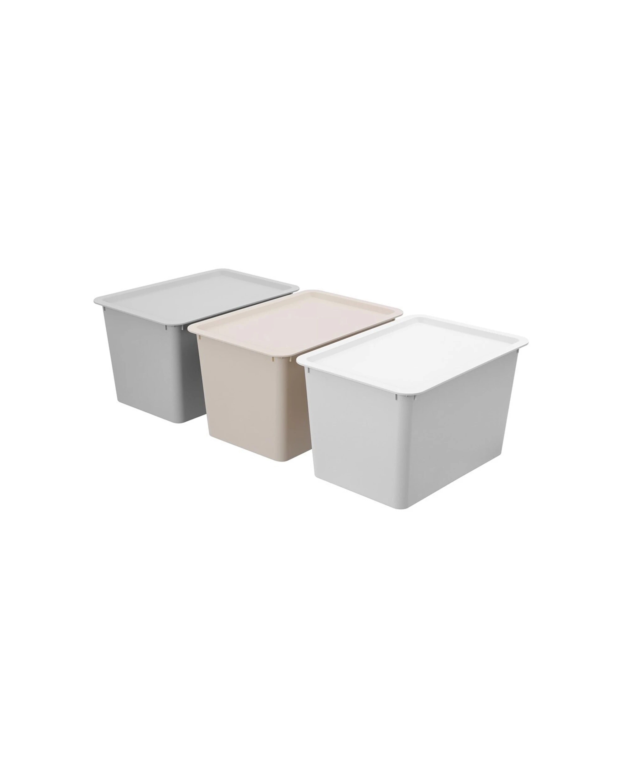 1 Boxsweden Tidy Storage Box Lidded 20L 3 Pack 37.5x22.5cm Home Organisation - Assorted, 1 of 5