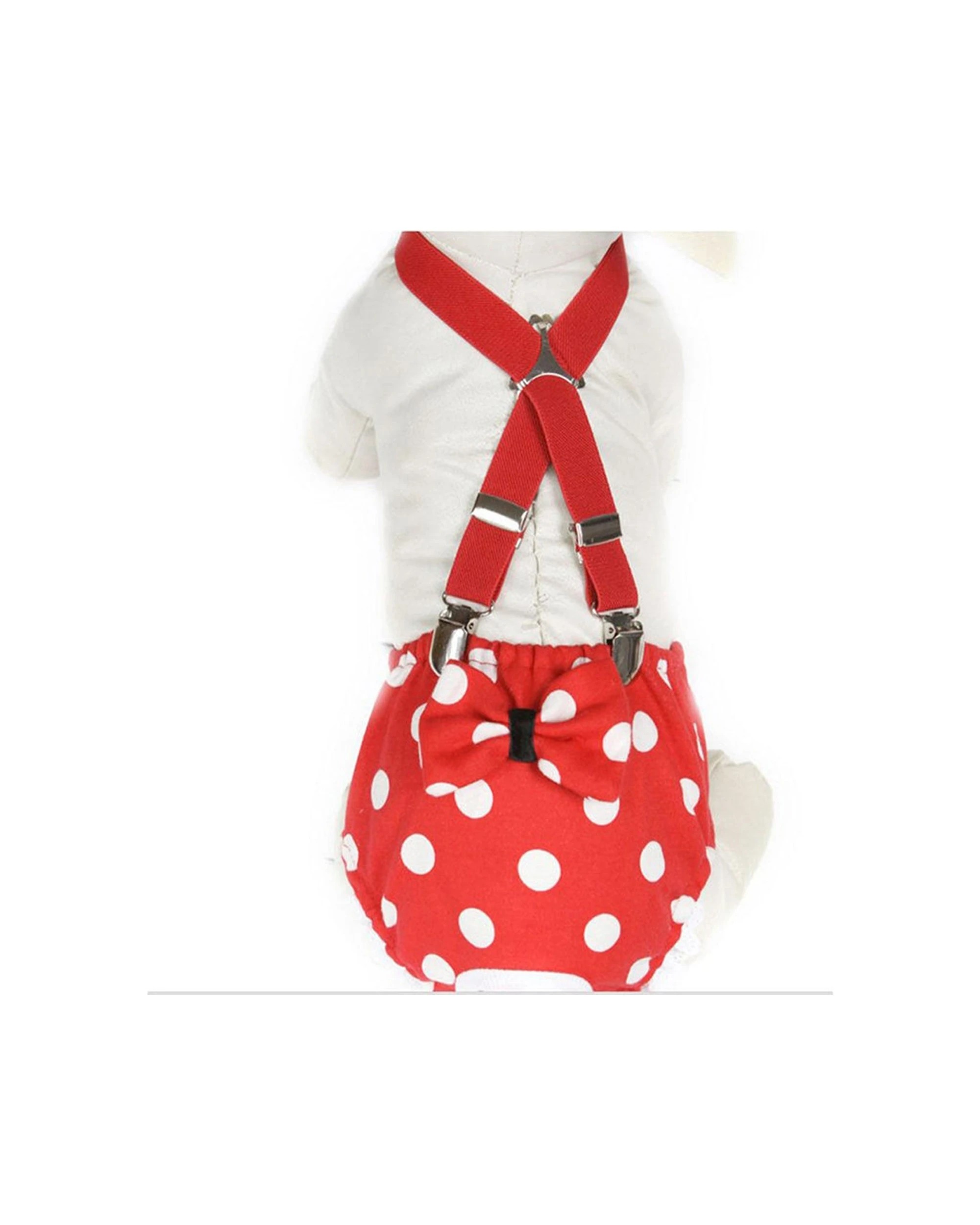 7 Cotton More 2pc Female Dog Reusable Sanitary Underpants Diaper Polka Dots Small - Red, 7 of 9