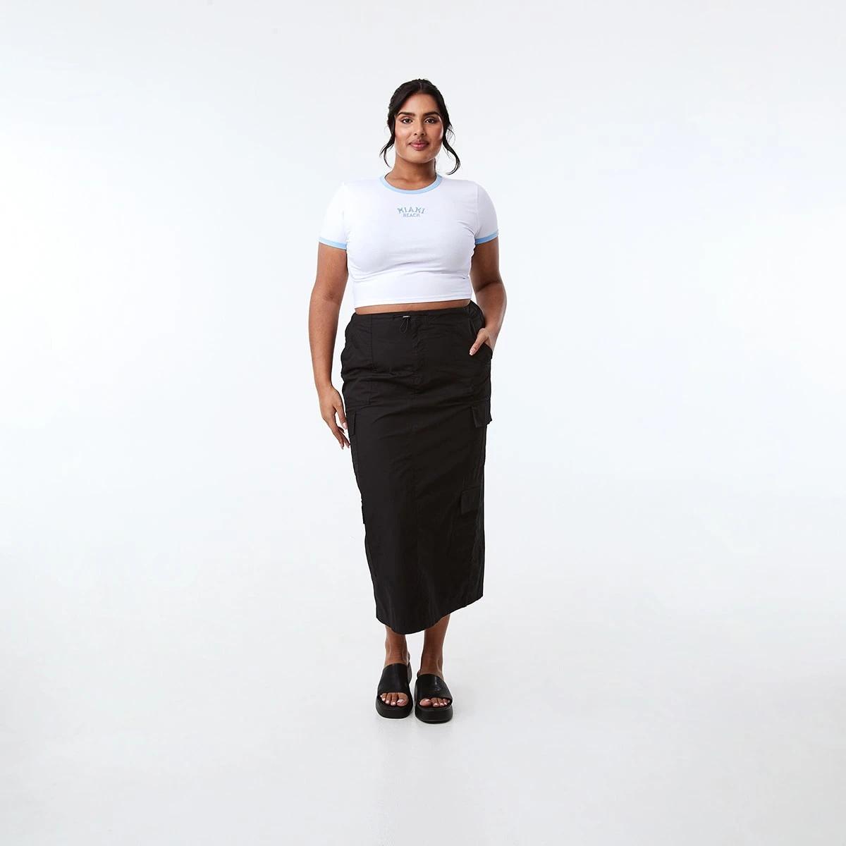 4 Parachute Midi Skirt Black, 4 of 8