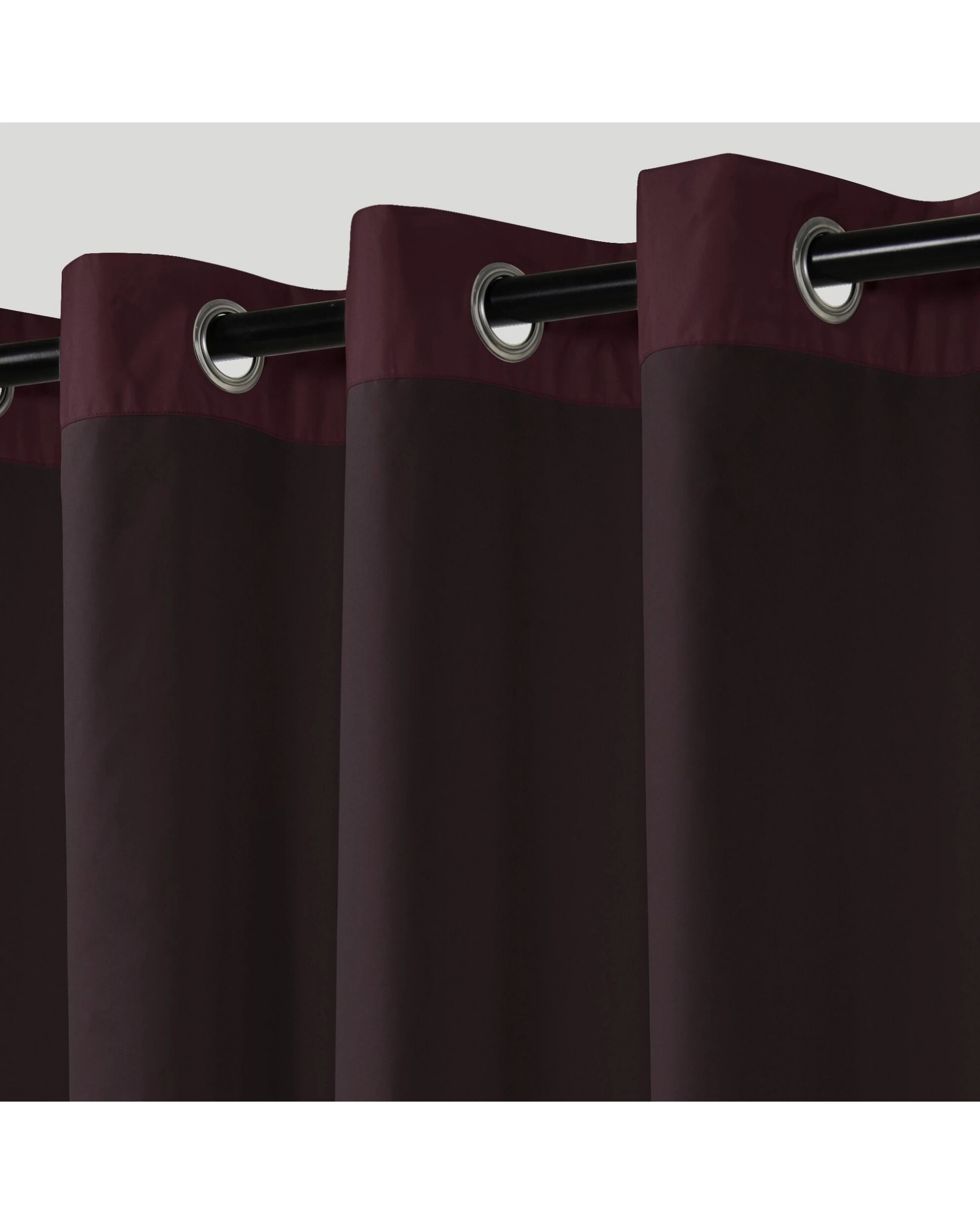 3 Sherwood Home Orlando Blockout Eyelet Curtain Pair 180x223cm - Plum, 3 of 5