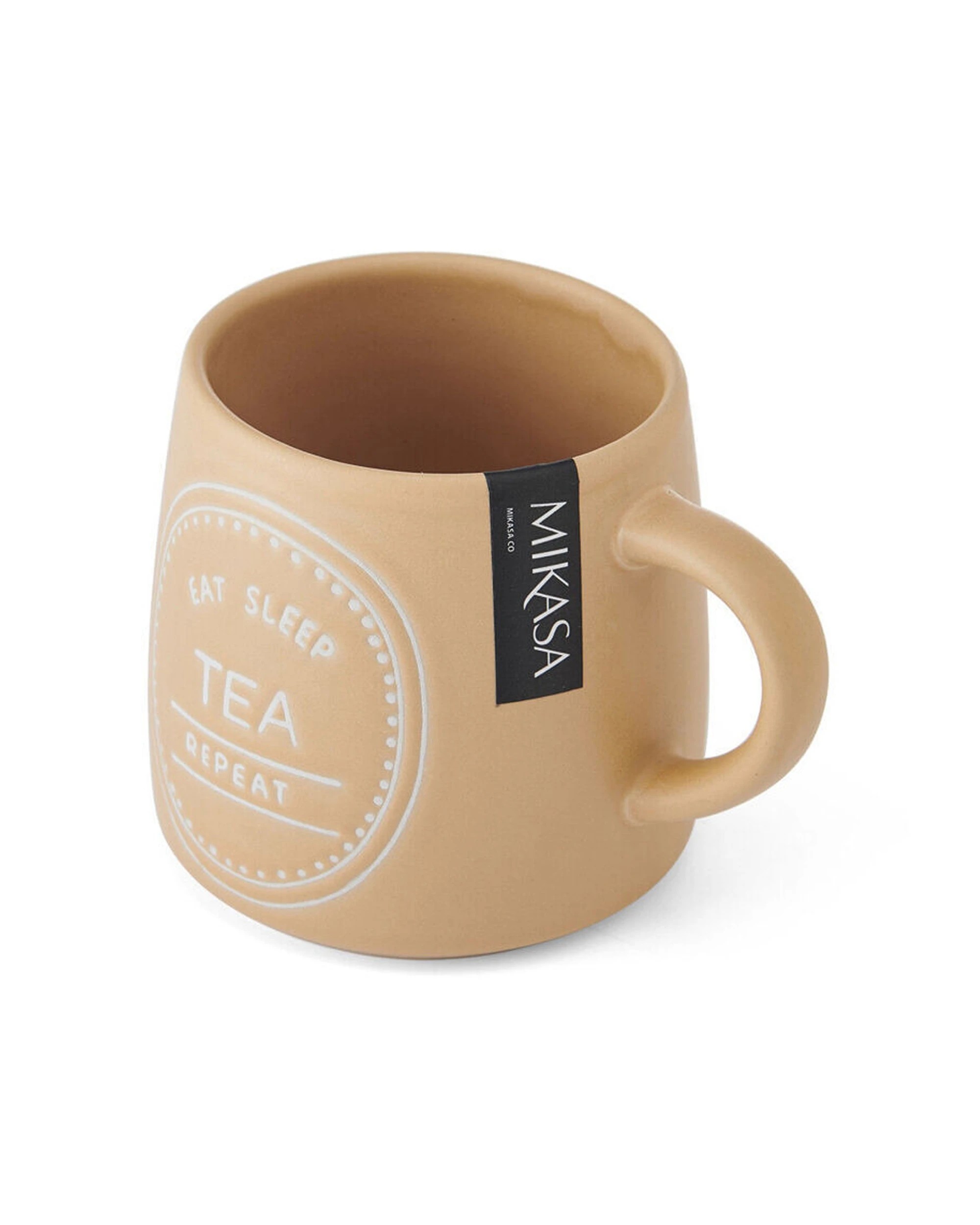 4 Mikasa 4PK Eat Sleep Tea Repeat Coffee Mug Cup Stoneware 400ml - Orange, 4 of 7
