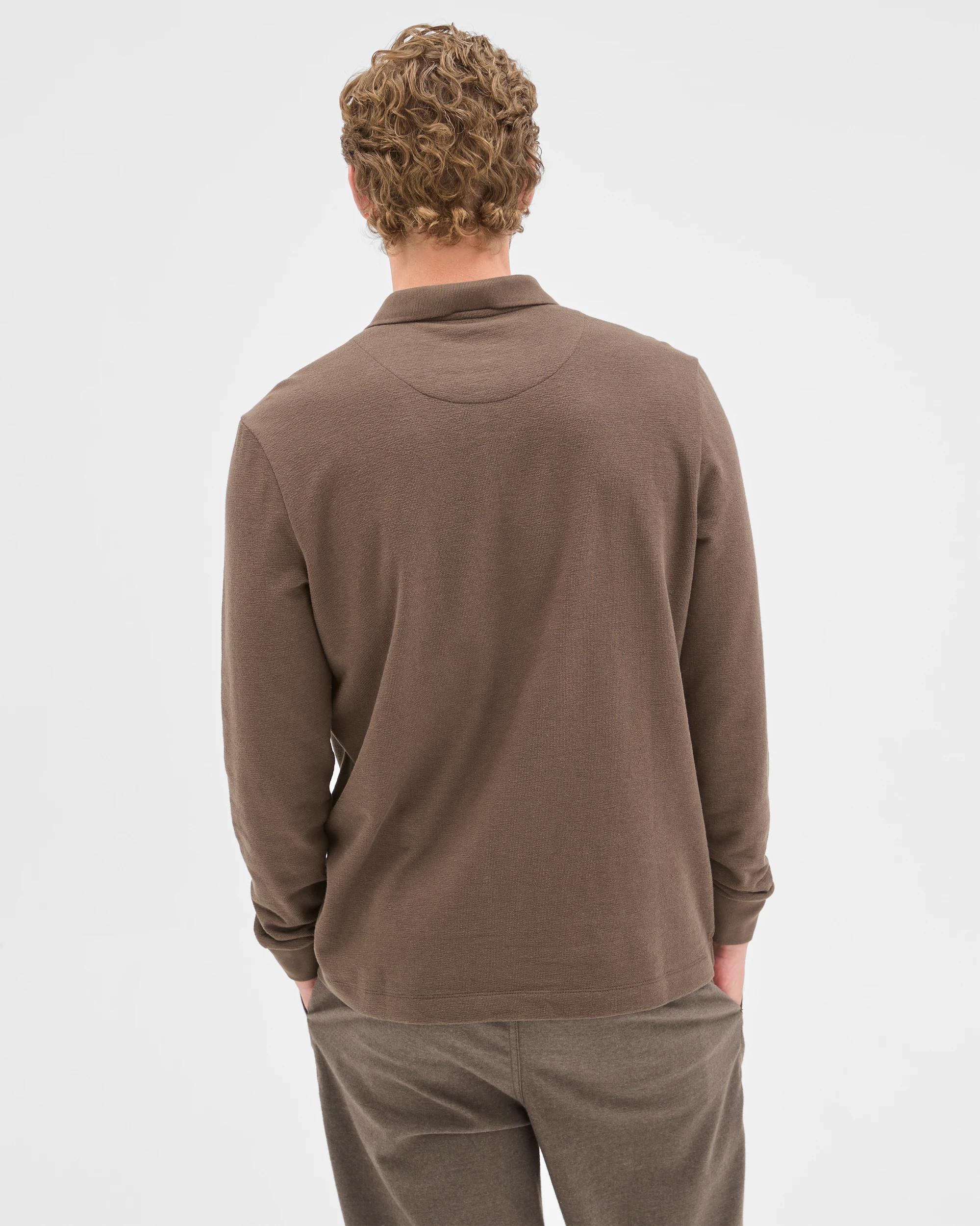 7 Target Man Australian Cotton Blend Boucle Polo Top BLACK OLIVE, 7 of 7