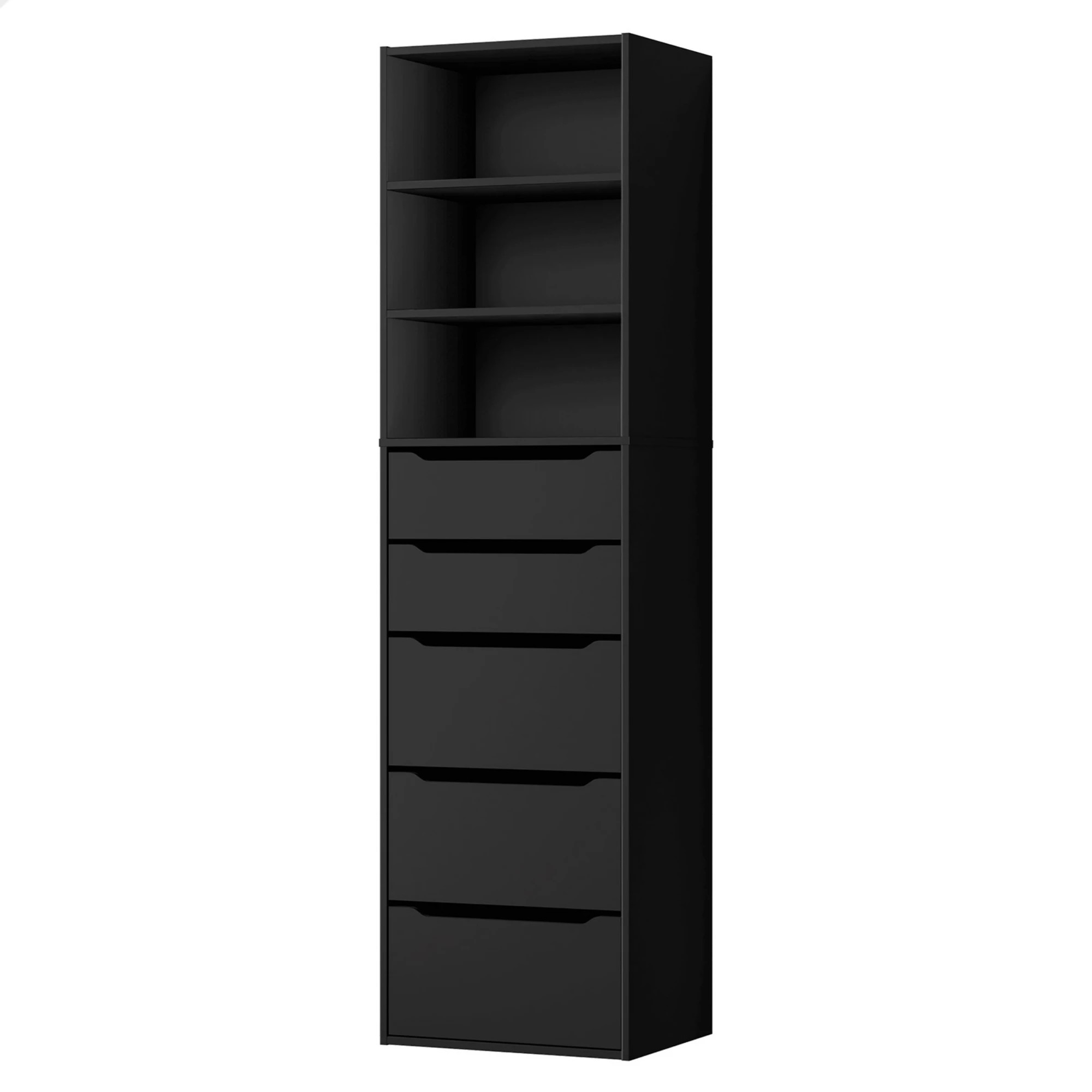 1 Alfordson Wardrobe Clothes Storage Cabinet Closet Organizer 5 Drawers - Black, 1 of 10