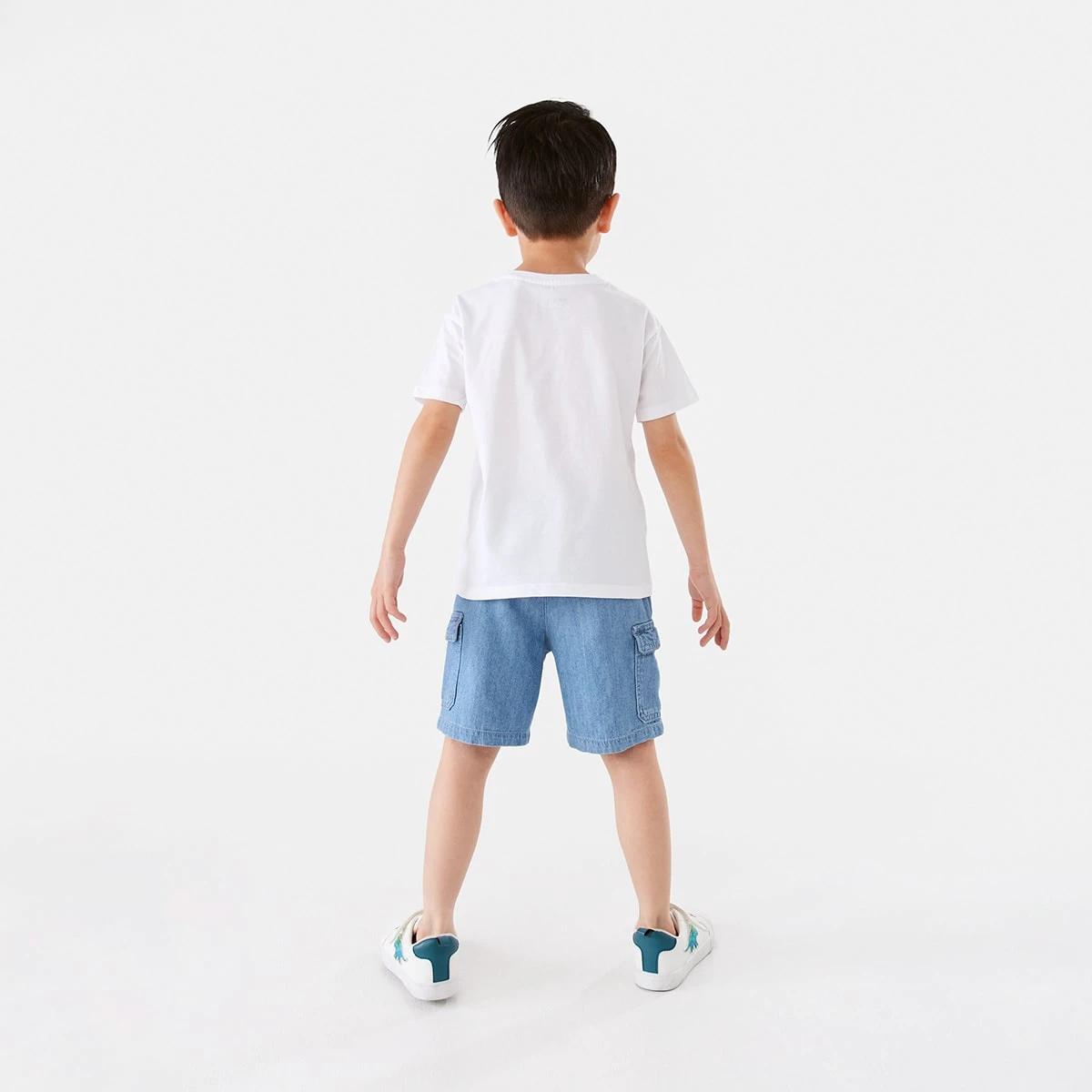 6 Cargo Denim Shorts Light Wash, 6 of 8