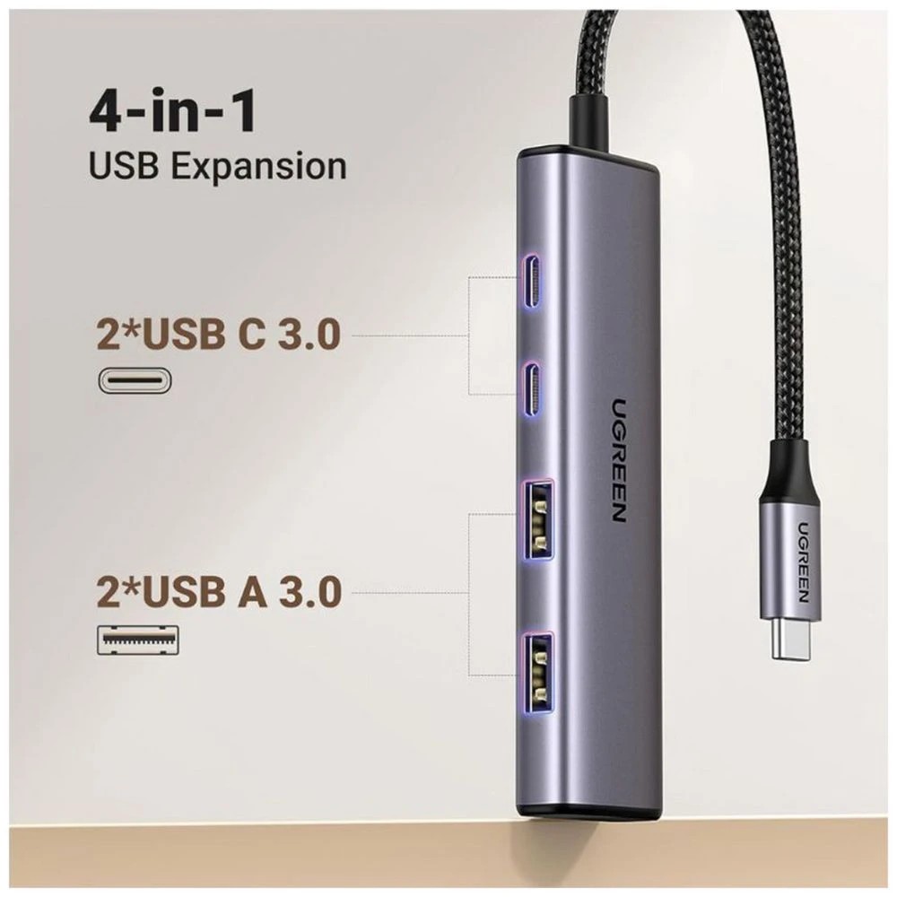 2 UGREEN 4-in-1 USB Hub Black, 2 of 6