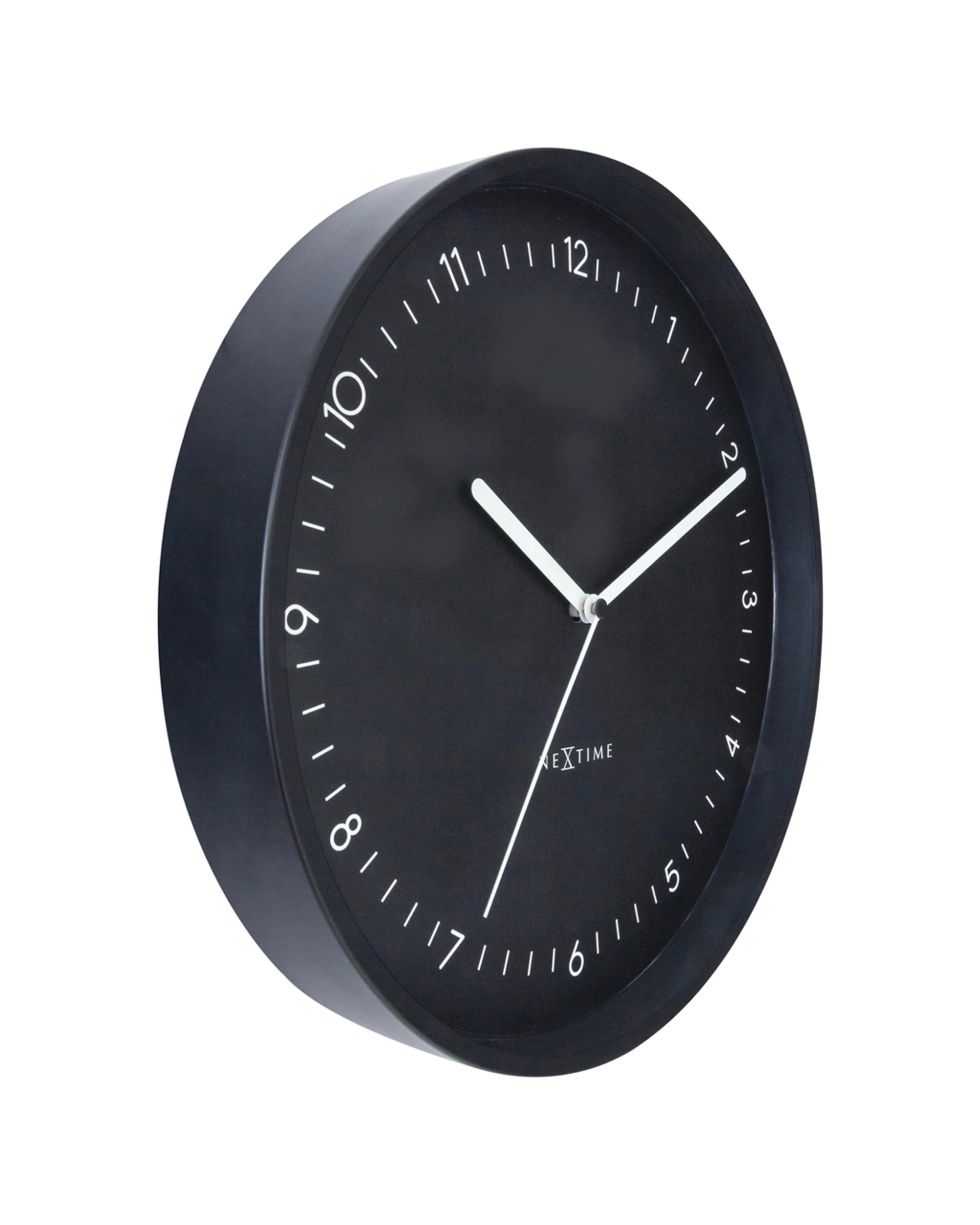 2 NeXtime Berlin 30cm Wall Clock Silent Sweep Matt Aluminium Case Modern Design - Black, 2 of 5