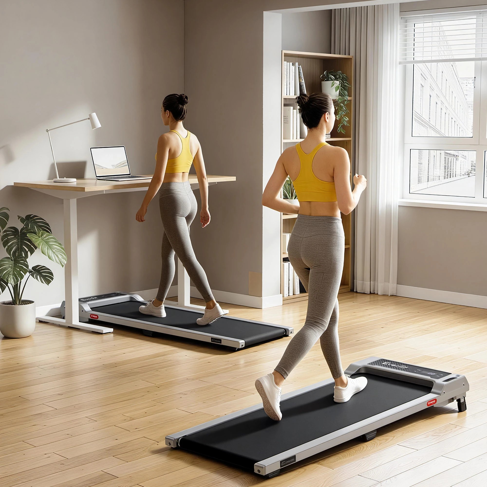 5 Everfit 3 in 1 Walking Pad Treadmill 12% Incline Under Desk Treadmills for Home Gym With 40cm Wide Belt - Silver, 5 of 9