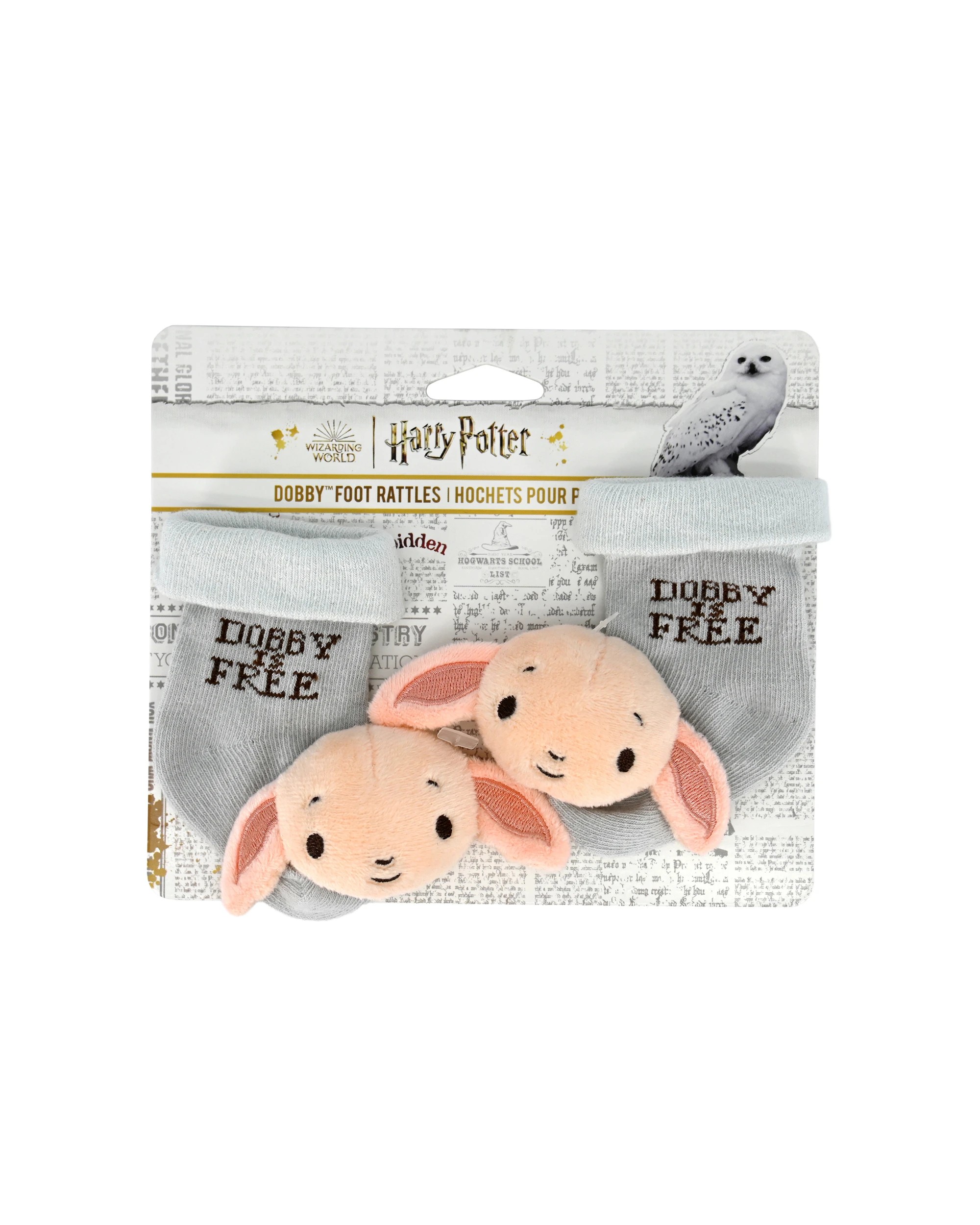 1 Harry Potter - Dobby Baby Socks, Foot Rattles, Grey, 10cm H, Birth+, 1 of 3