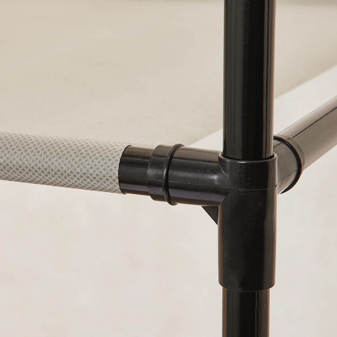 4 Linen Look Covered Wardrobe - Beige, 4 of 9