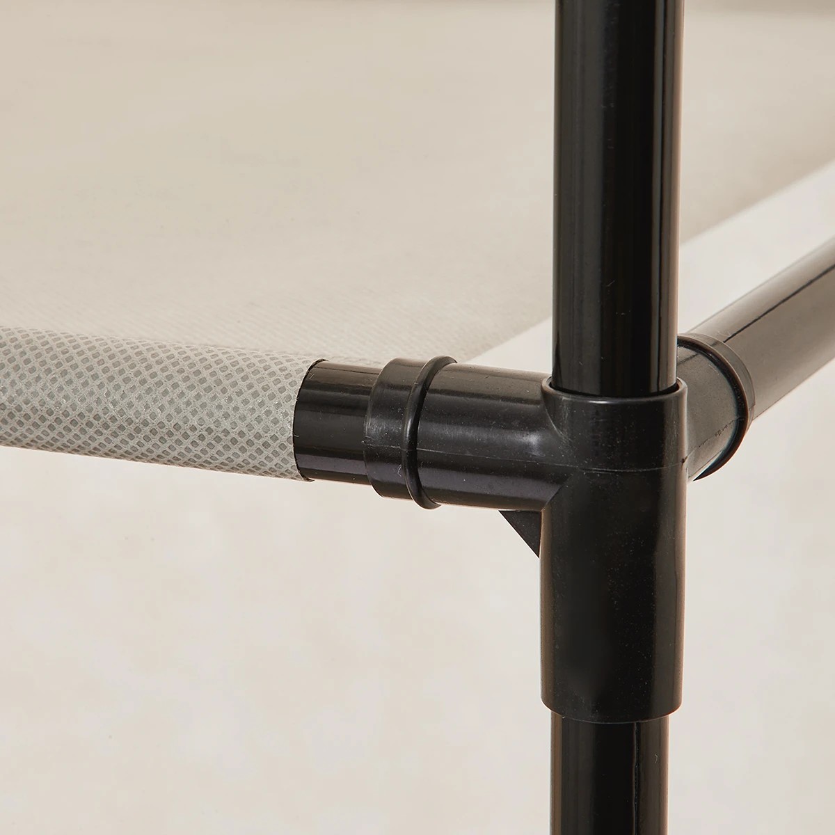 4 Linen Look Covered Wardrobe - Beige, 4 of 9