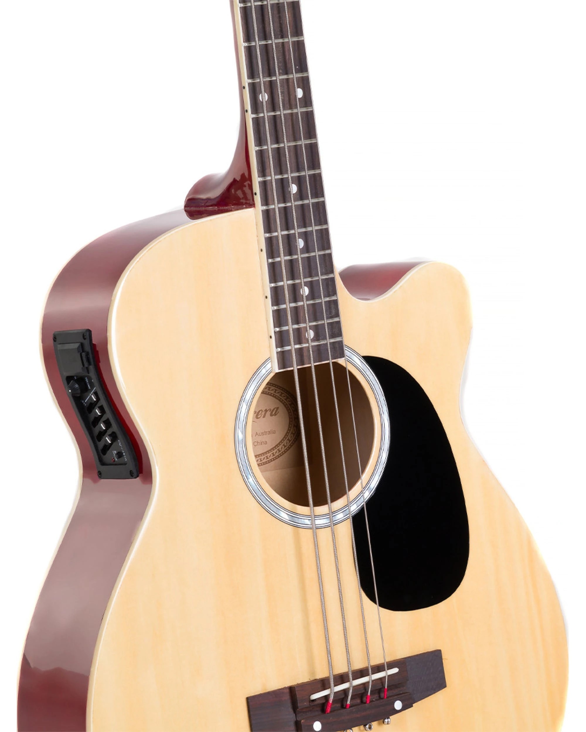 2 Karrera 43in Acoustic Bass Guitar - Natural, 2 of 7