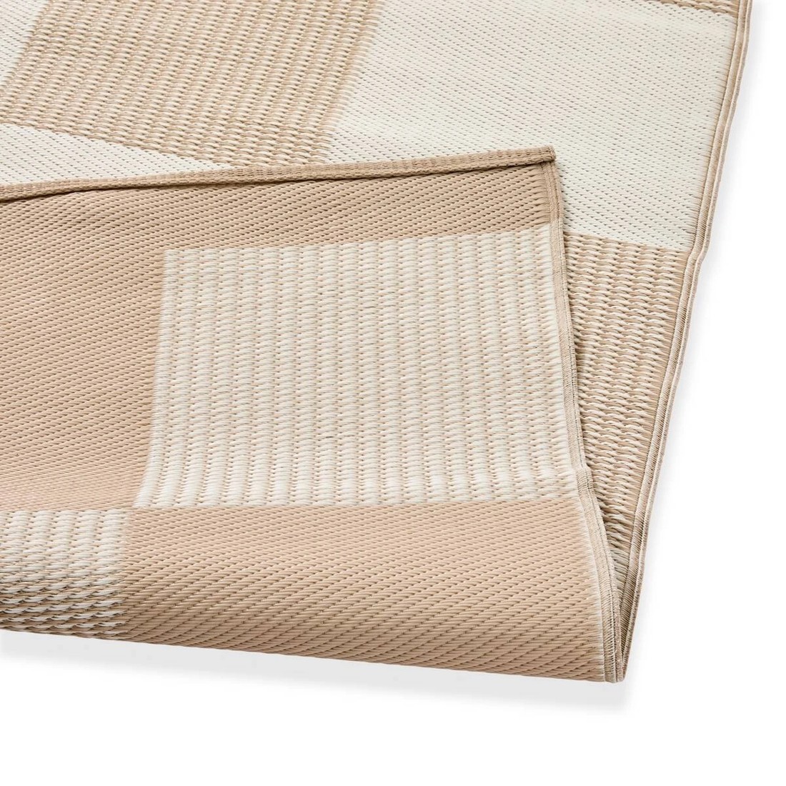 3 Check Outdoor Rug - Natural - 270cm x 180cm, 3 of 3