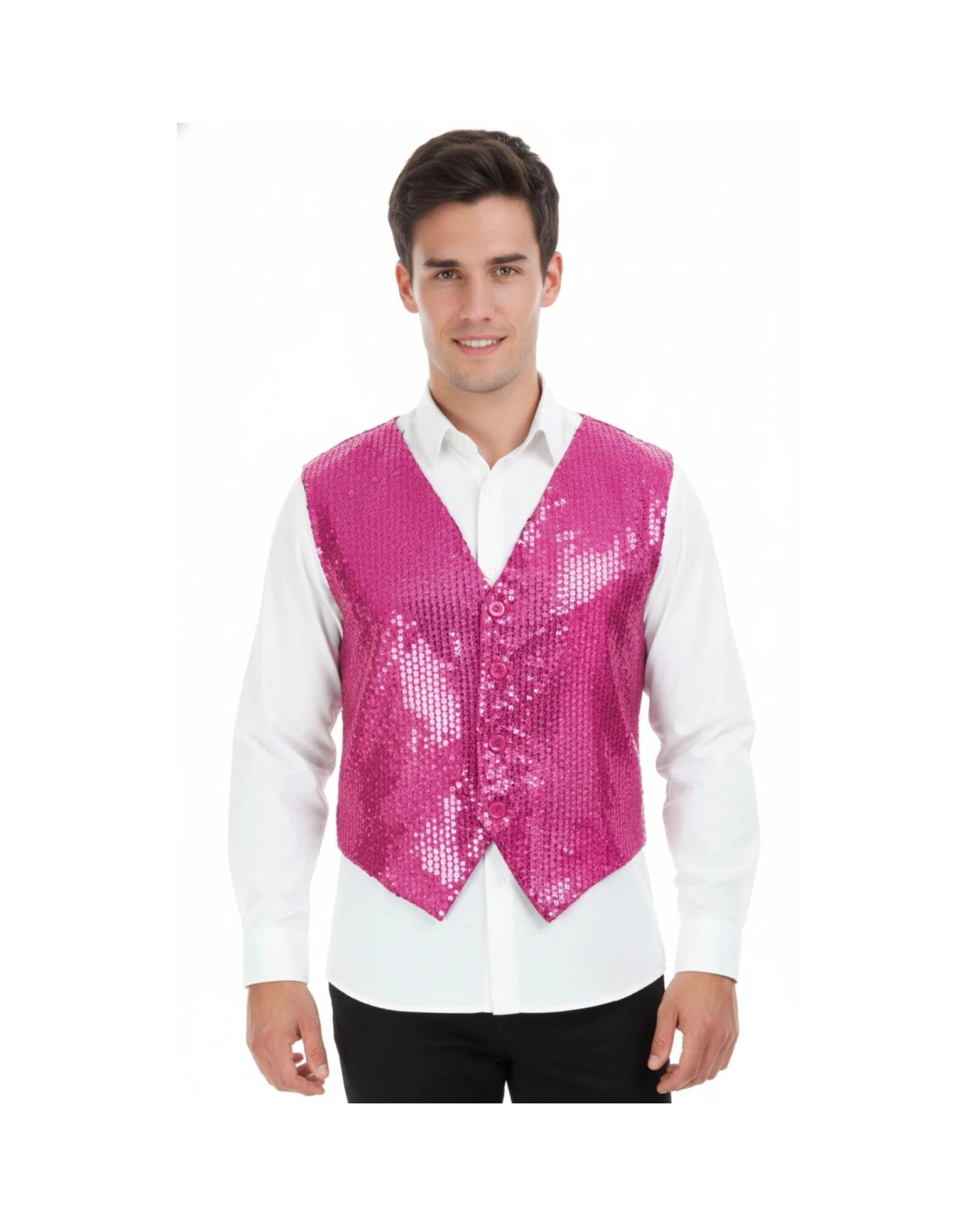 3 BR Co tume  Men'  Sequin Wai tcoat Dance Co tume, 3 of 4