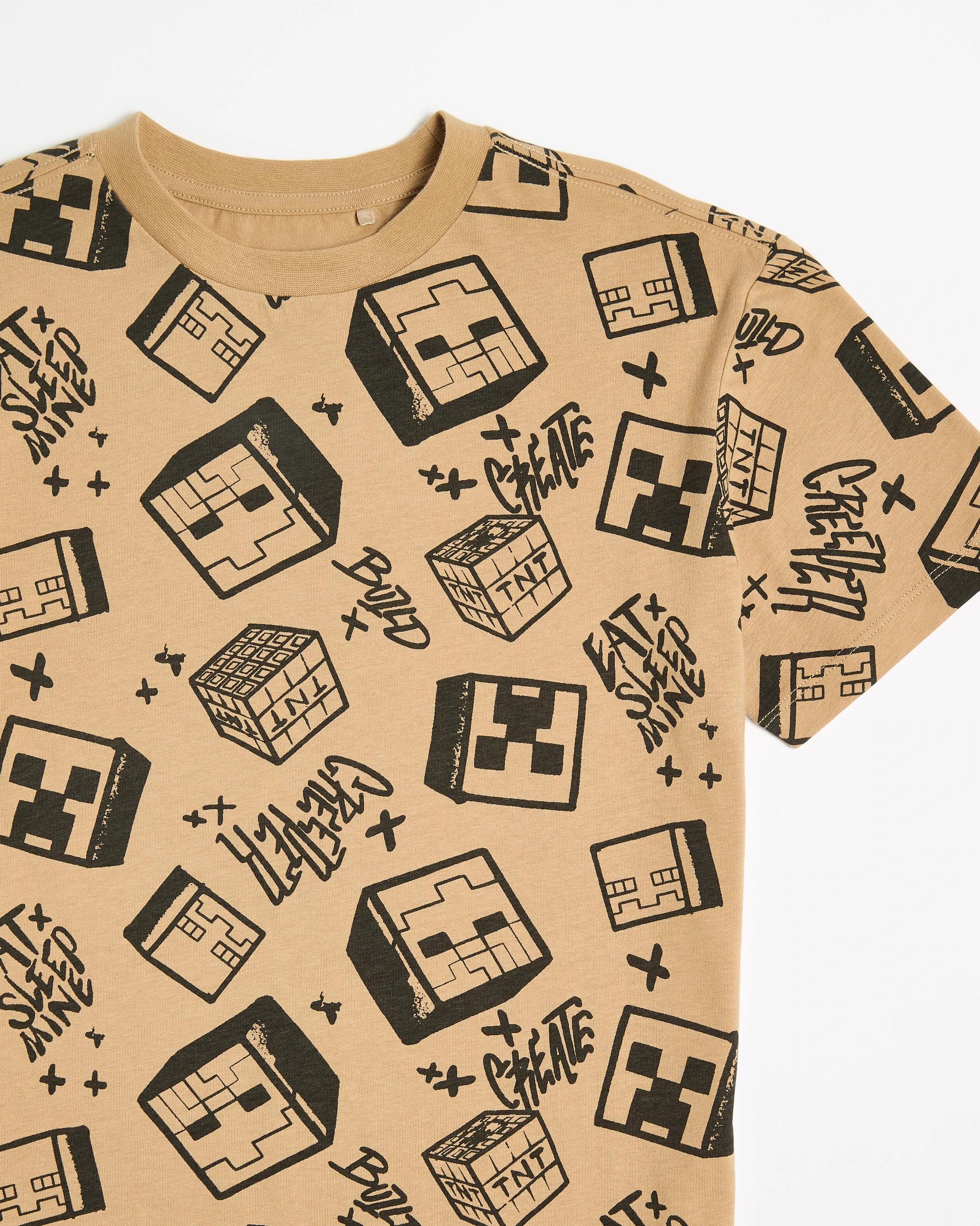 5 Australian Cotton Oversize Minecraft T-shirt BROWN, 5 of 5