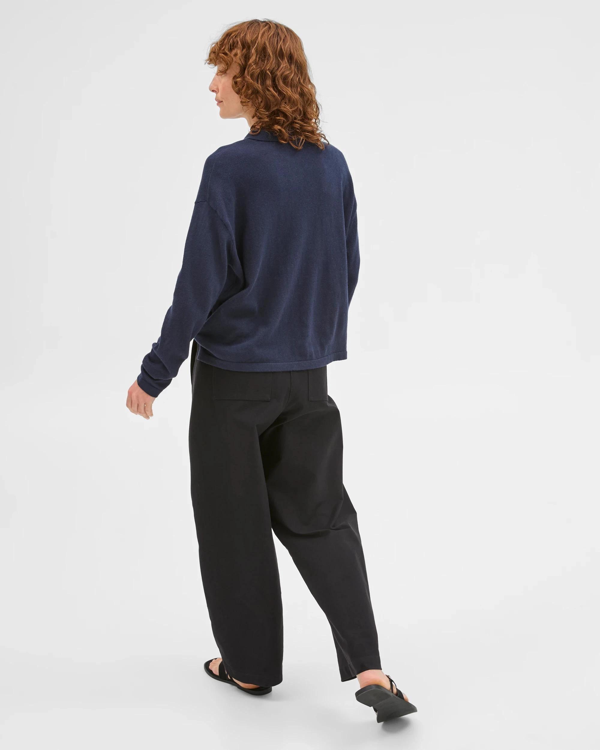 6 Target Woman Australian Cotton Blend Knit Polo Collar Cardigan NAVY BLAZER, 6 of 6