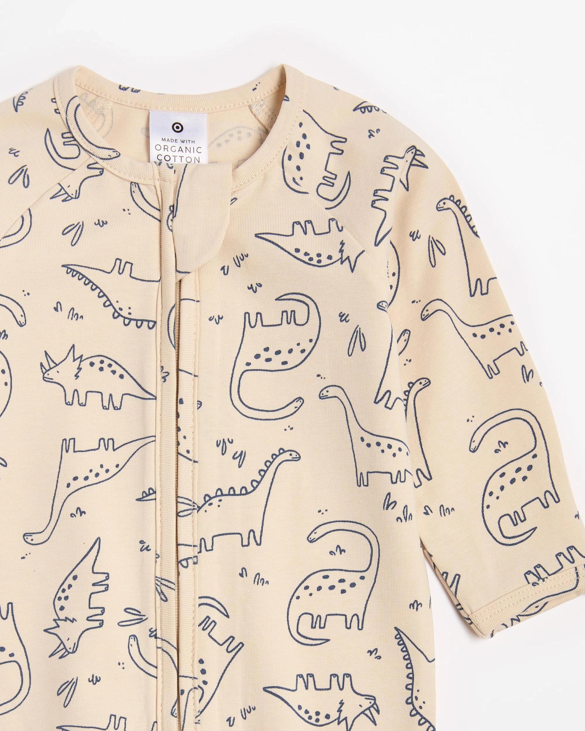 2 Target Baby Baby Organic Cotton Print Zip Coverall SAND, 2 of 3