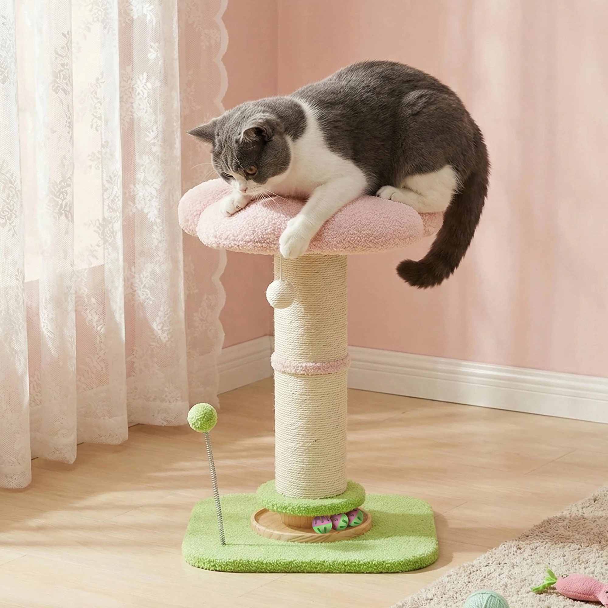 7 Pawz Cat Scratching Post Flower 61.5cm - Pink, 7 of 9