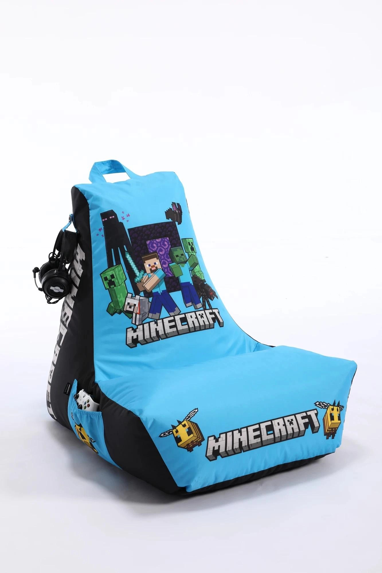 1 Minecraft High Back Bean Bag Cover - Blue, 1 of 10