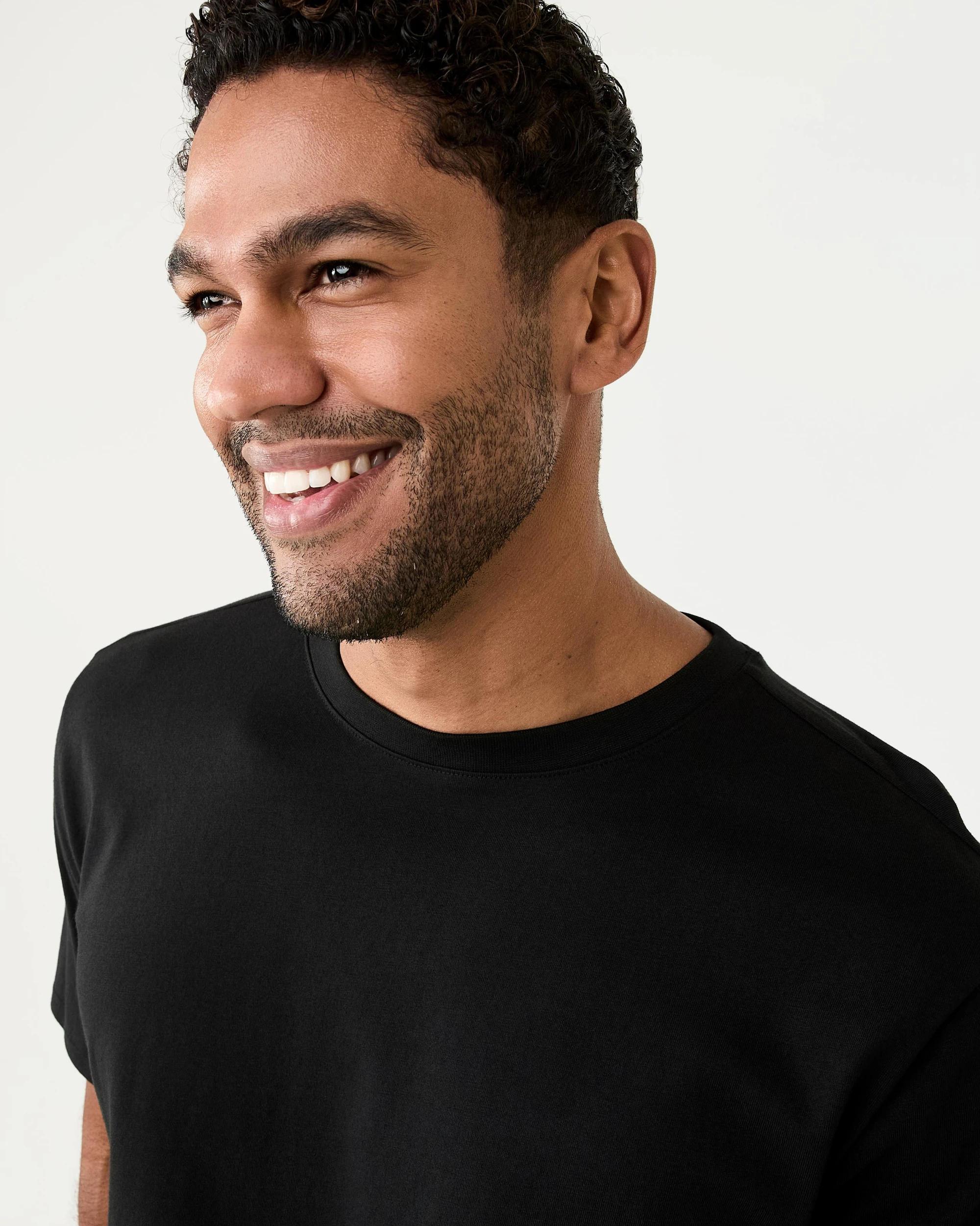 4 Cotton Crew Neck T-shirt Black, 4 of 5