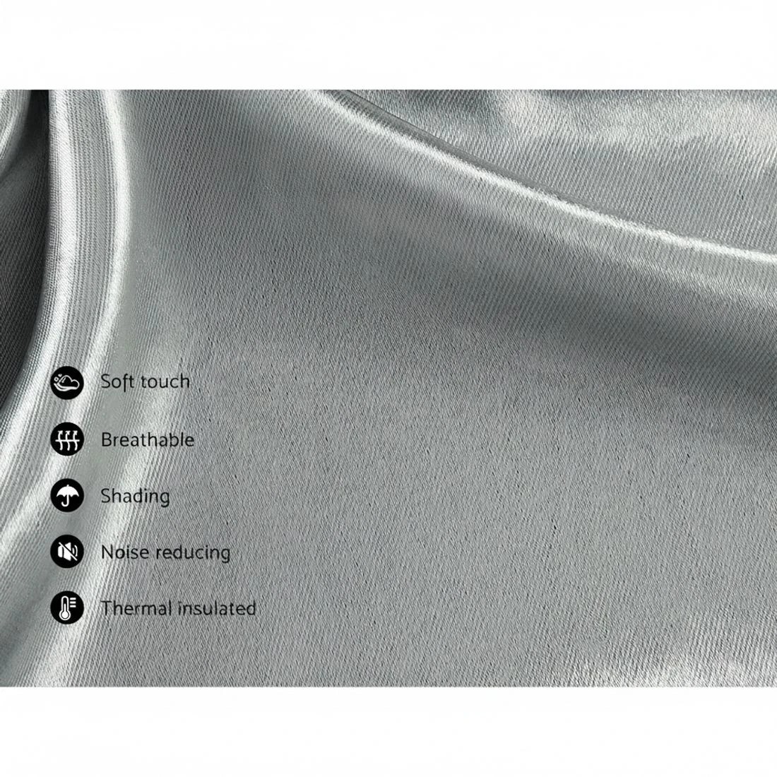 4 Artiss 2X Blockout Curtains Eyelet 300x230cm Shine - Grey, 4 of 6