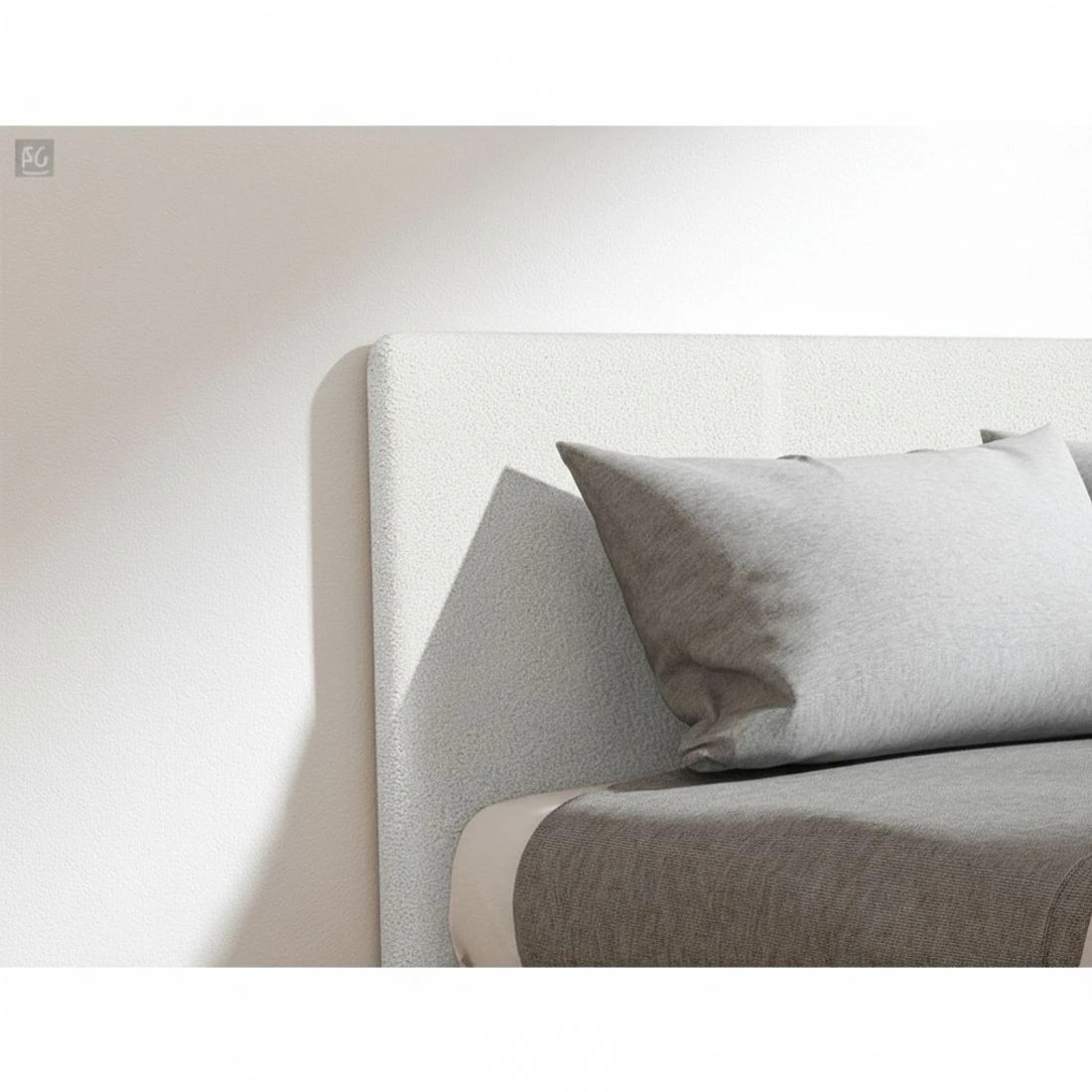 6 Artiss Bed Frame Single Size Mattress Base Wooden Platform Boucle  NEO - White, 6 of 7