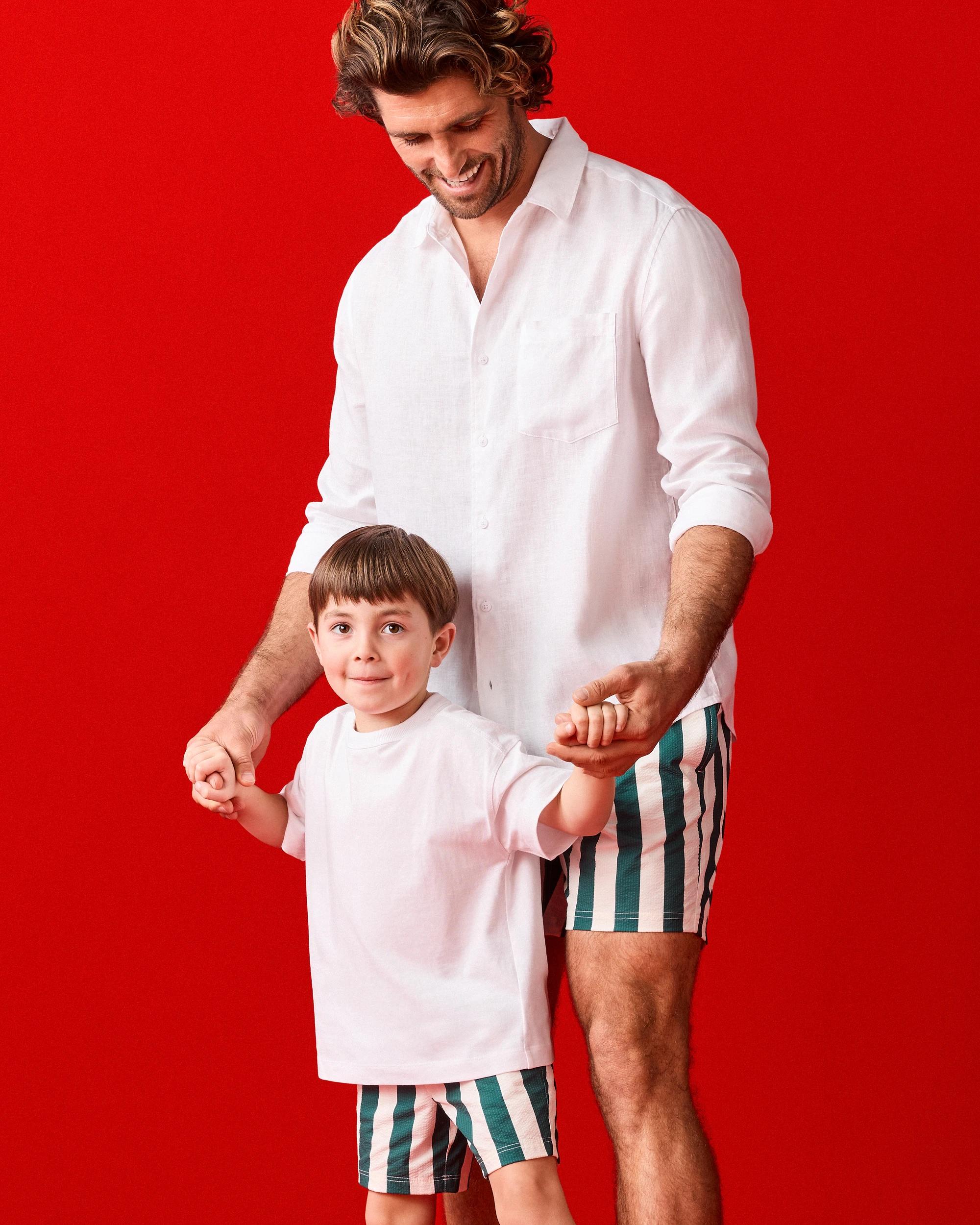 8 Target Kids Family Matching Striped Swim Boardshorts GREEN, 8 of 8