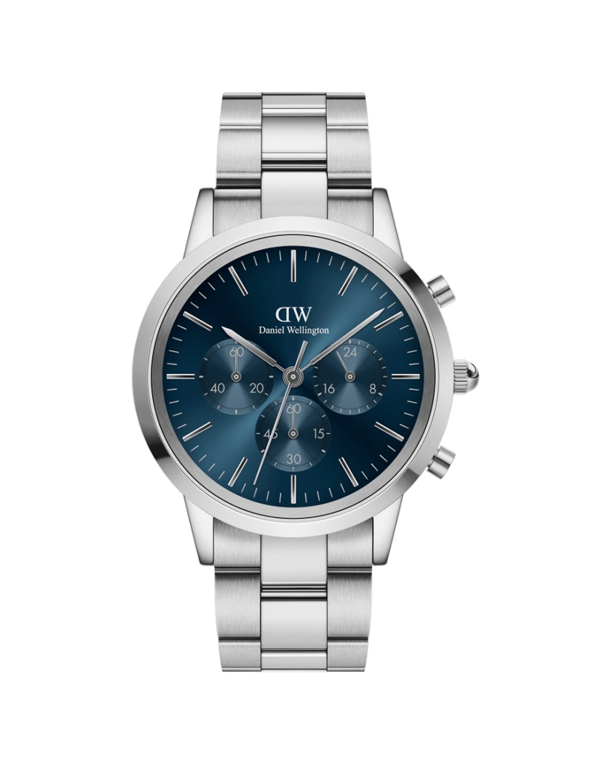 1 Daniel Wellington Iconic Chronograph Link Silver Arctic Sunray Watch 42mm, 1 of 5
