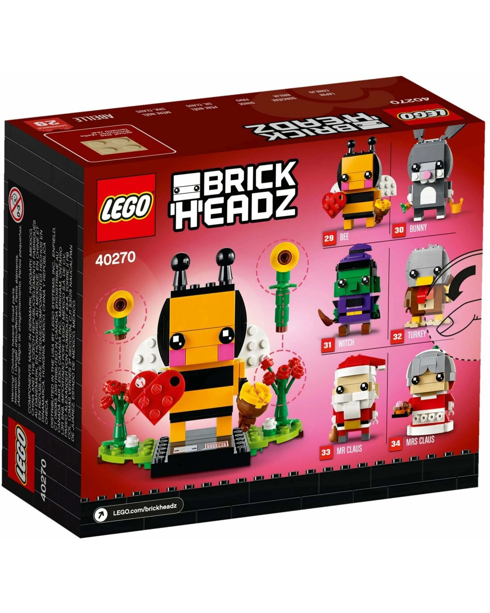 2 LEGO 40270 Valentine's Bee BrickHeadz Building Kit, 2 of 3