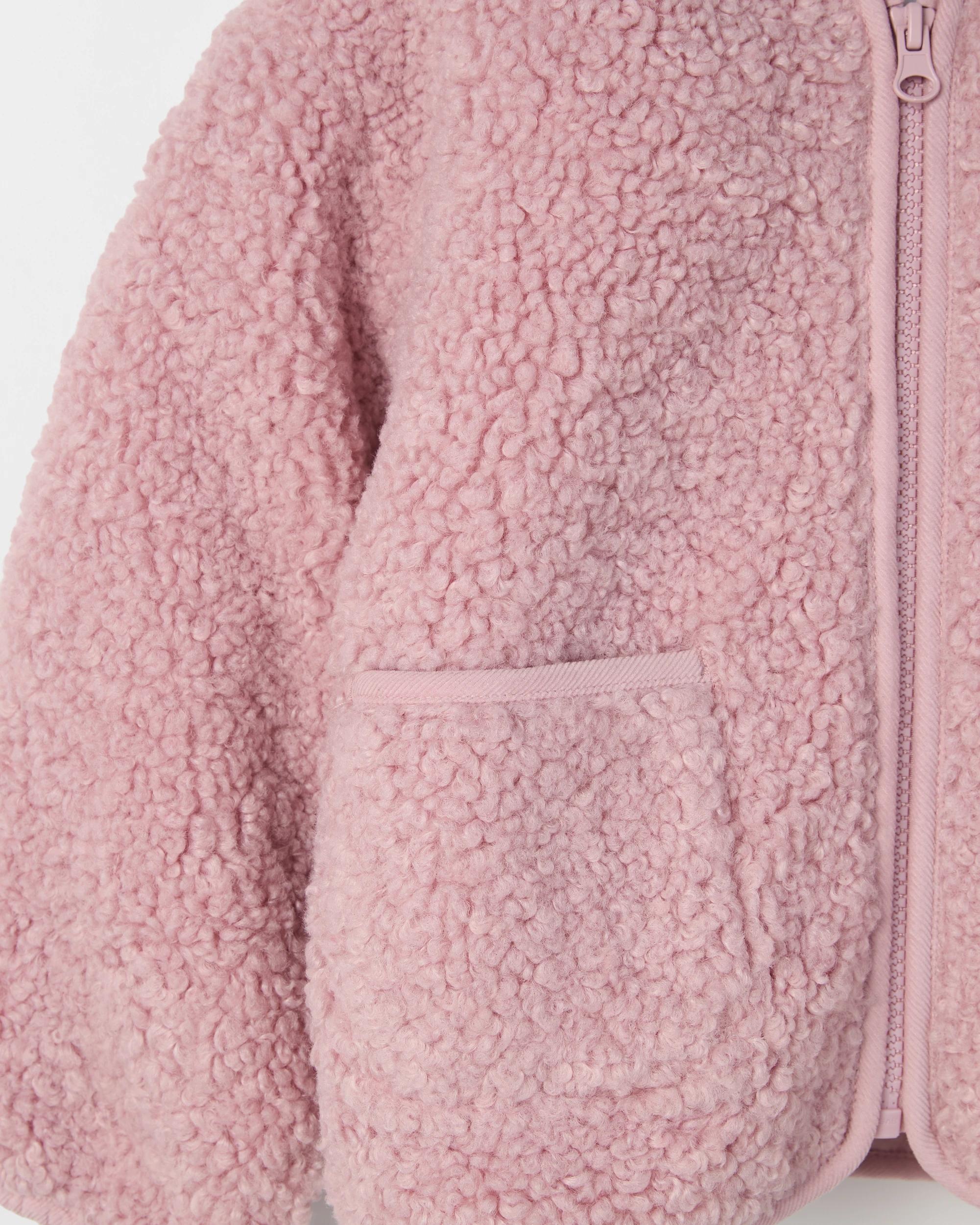 6 Target Kids Long Sleeve Teddy Jacket PINK, 6 of 7