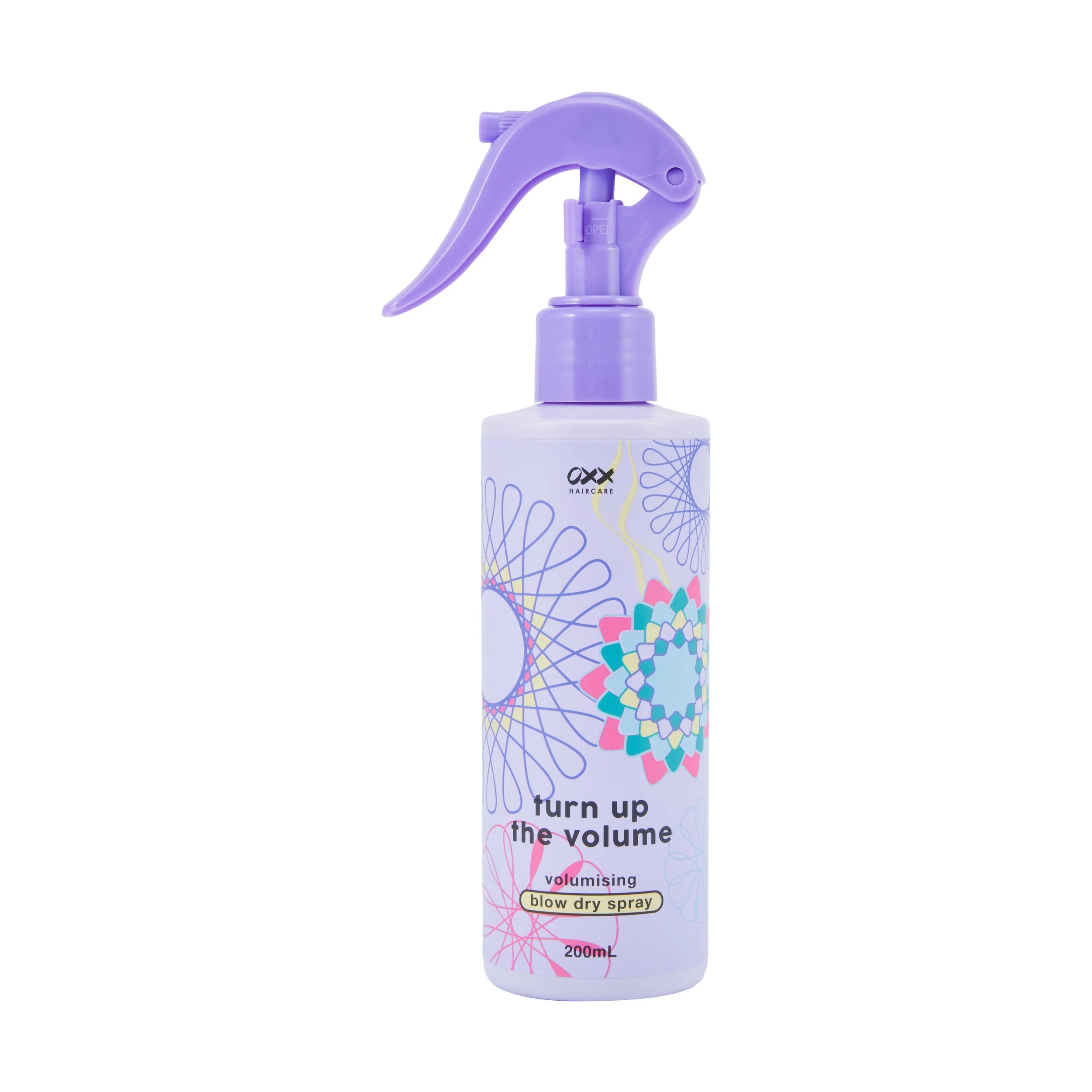 1 OXX Haircare Turn Up the Volume Volumising Blow Dry Spray 200ml - Vanilla & Violet Scented, 1 of 4