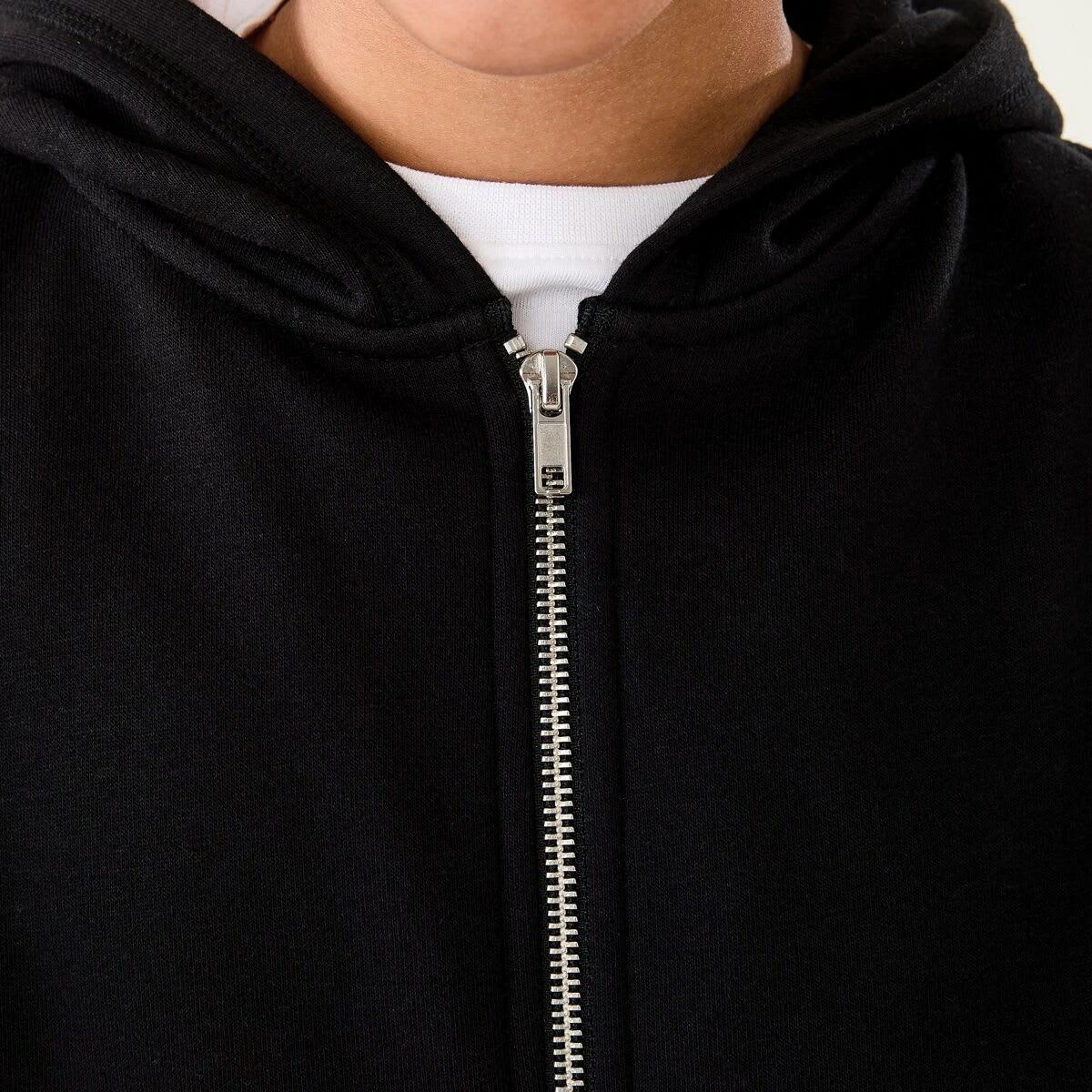 4 Cropped Zip Through Hoodie Black, 4 of 10