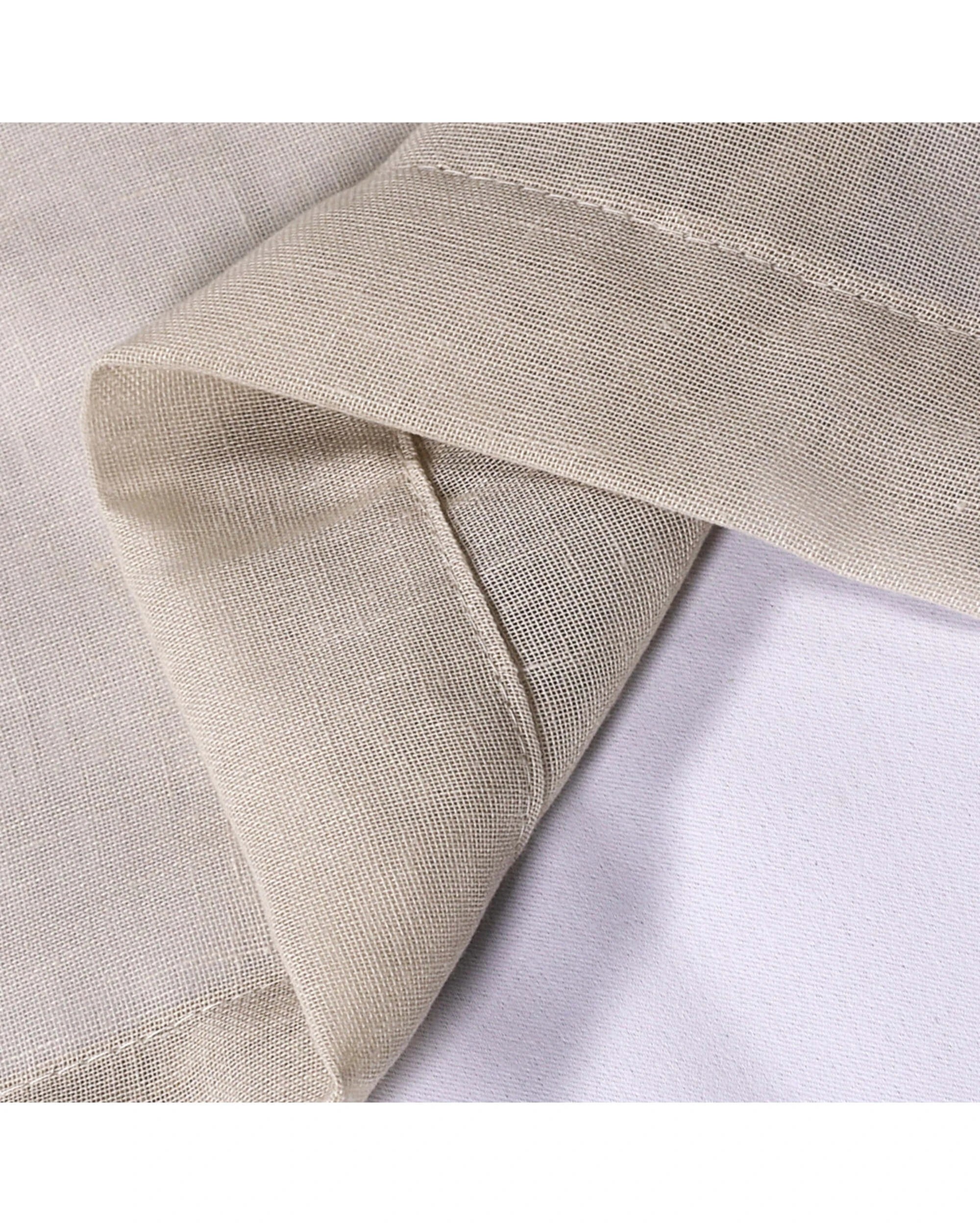 2 Smarcute Outdoor Linen Sheer Tab Top Curtain - 2X 132x241cm - Natural, 2 of 4