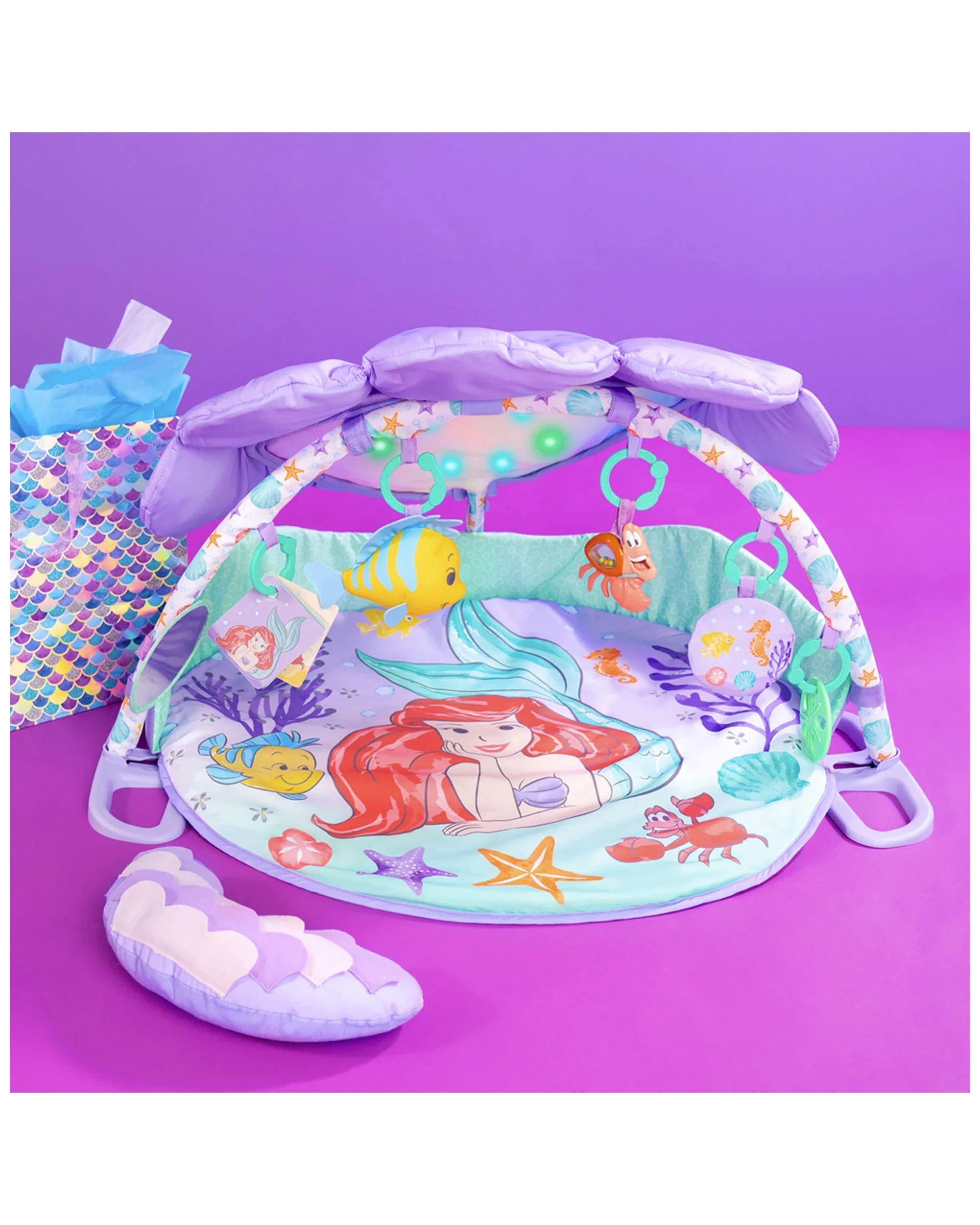 7 Bright Starts Disney Baby Little Mermaid Baby Play Mat Activity Gym 0m+
 - Purple, 7 of 7