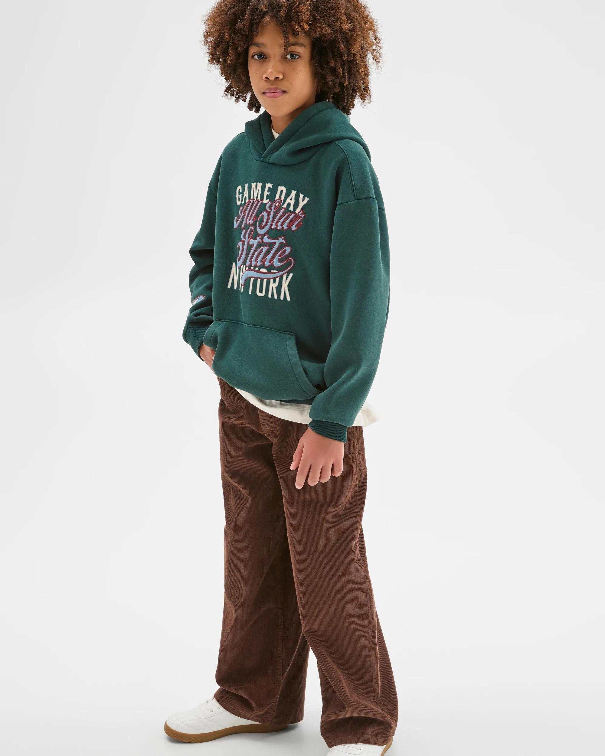 1 Target Kids Heavyweight Popover Hoodie GREEN, 1 of 6